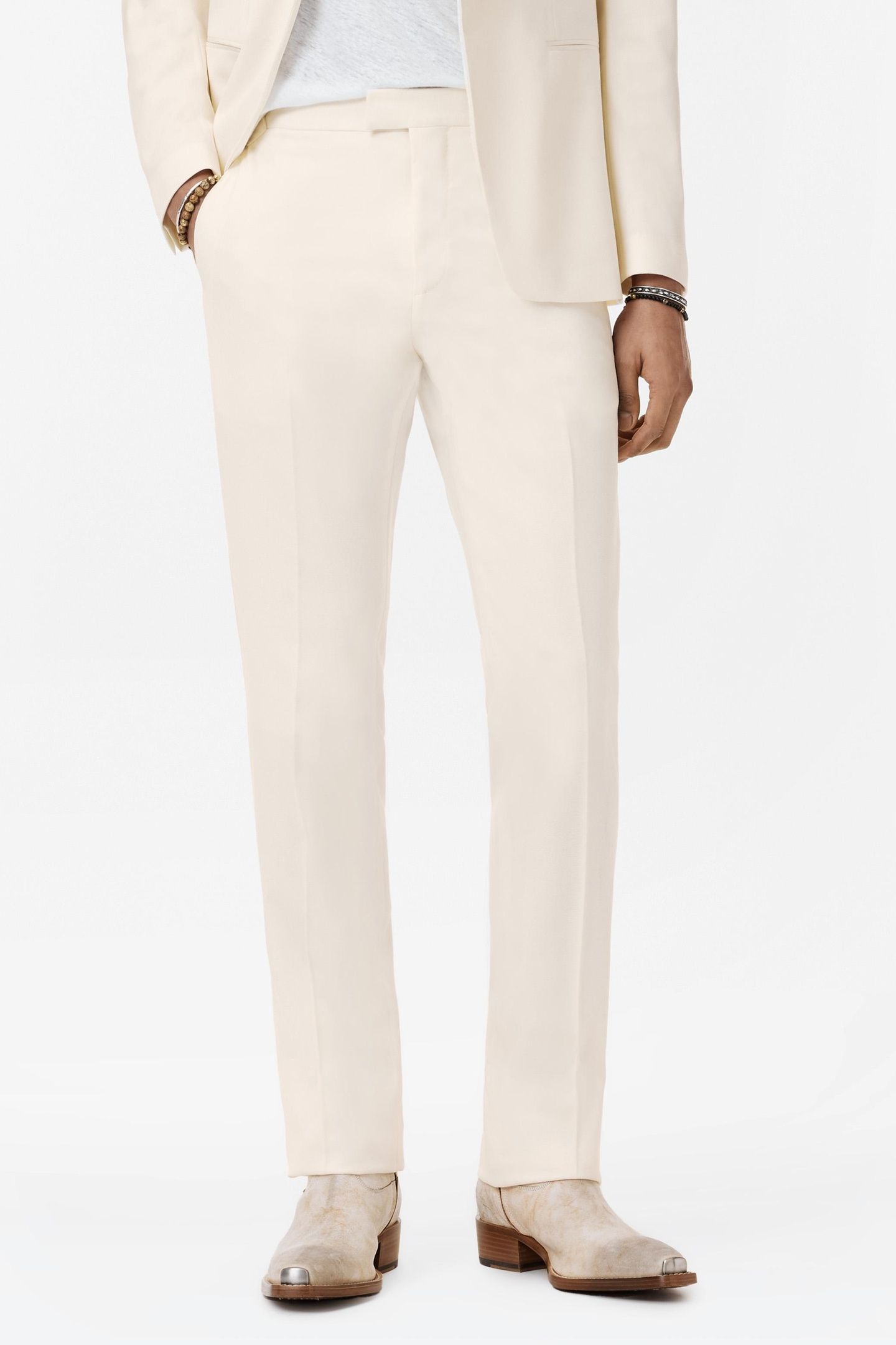 GLEN TUXEDO PANTS - TUXEDO PANTS WITH ST IVORY 1