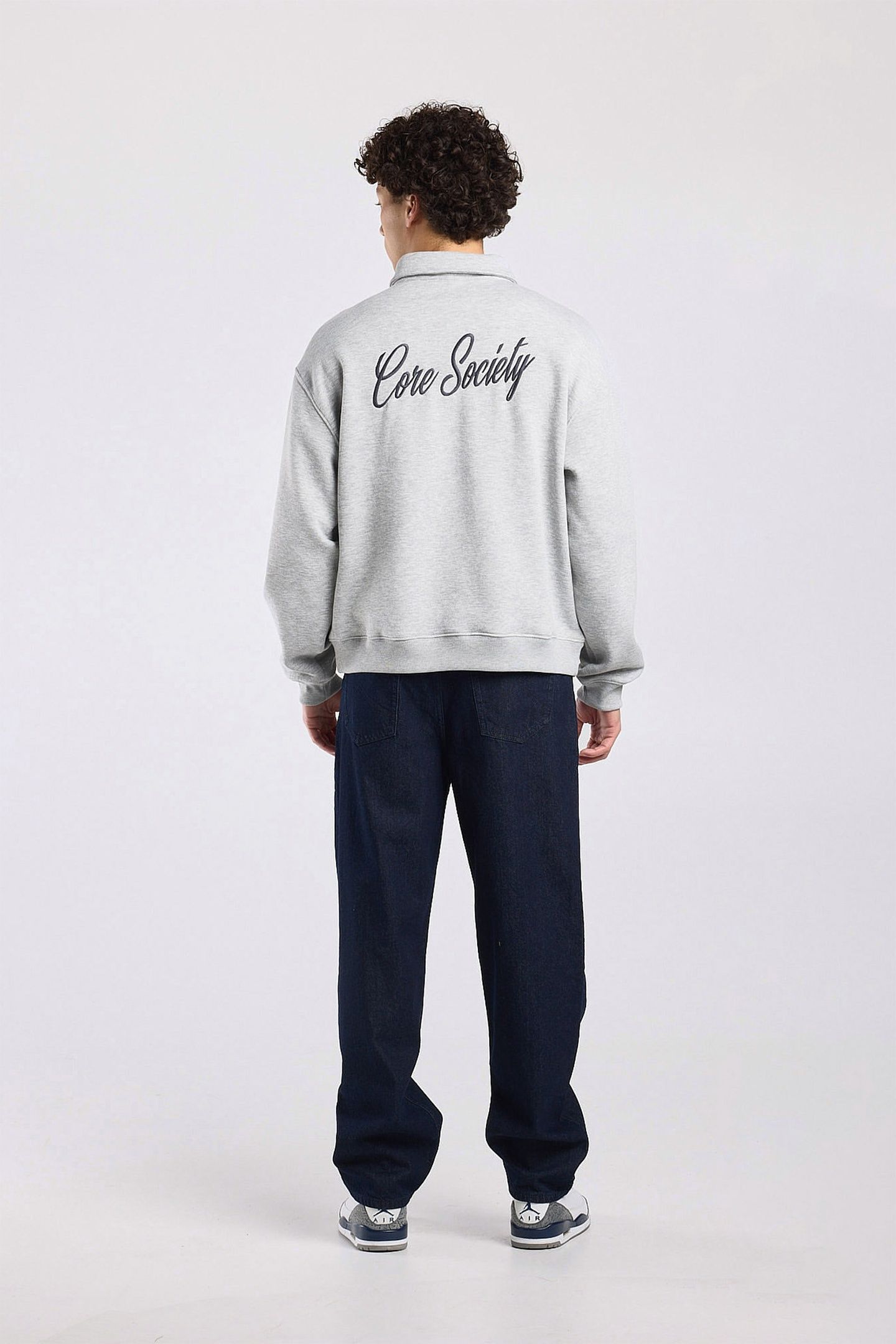 SOOD HALF ZIP LIGHT GREY MELANGE 2