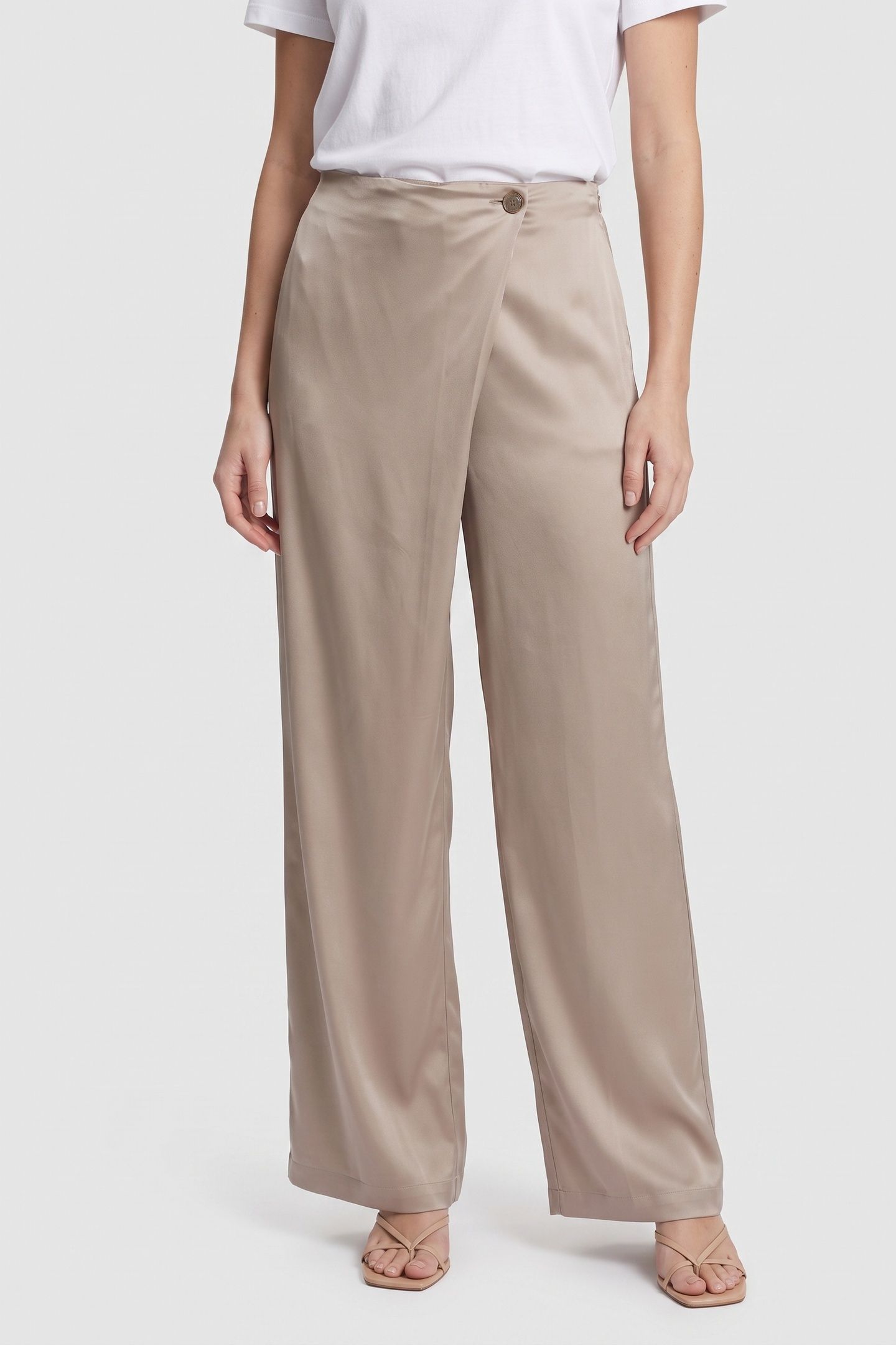 ARETHA OVERLAP PANTS VELVET TAUPE 1