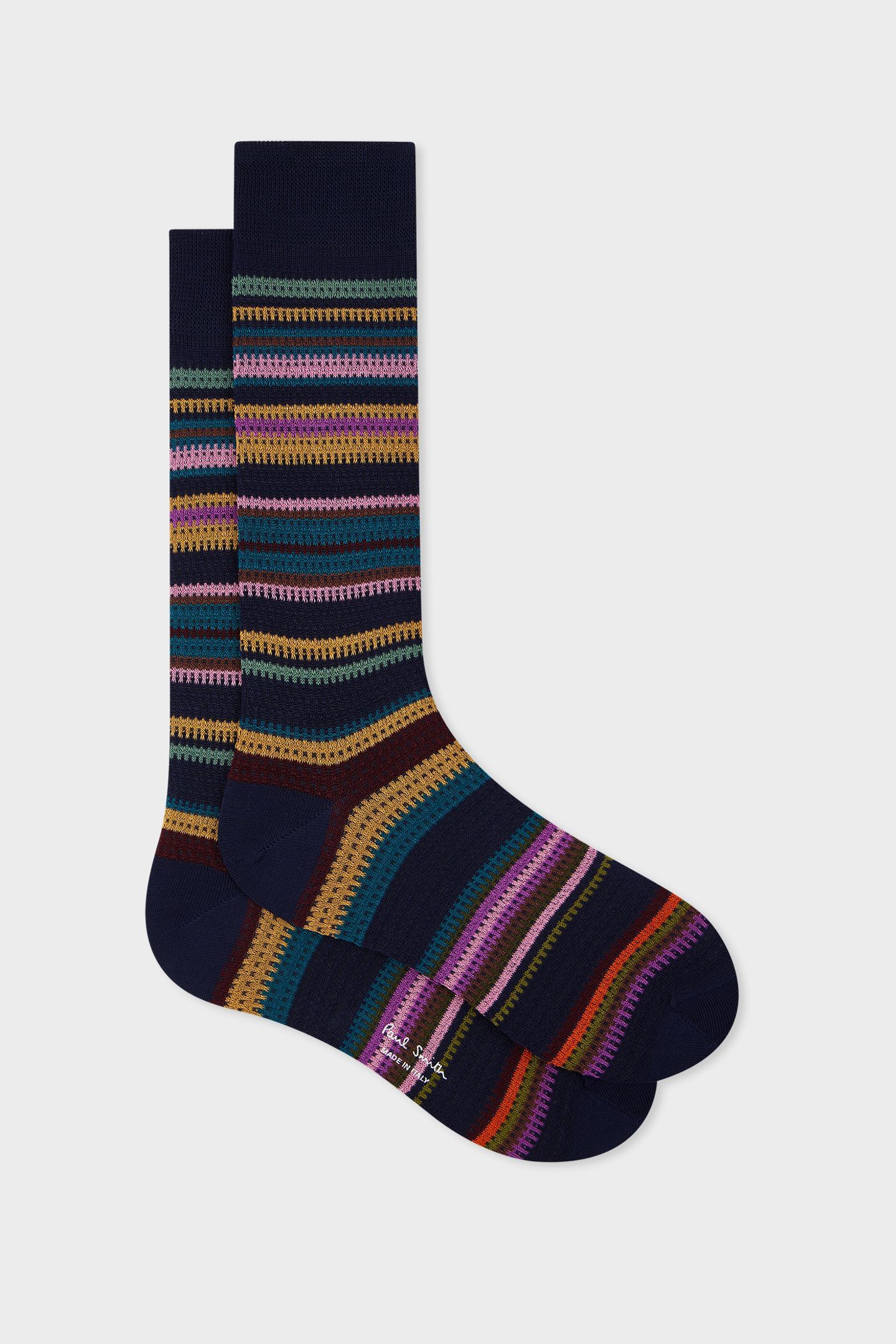 MEN SOCK HARVEY STRP NAVY 2