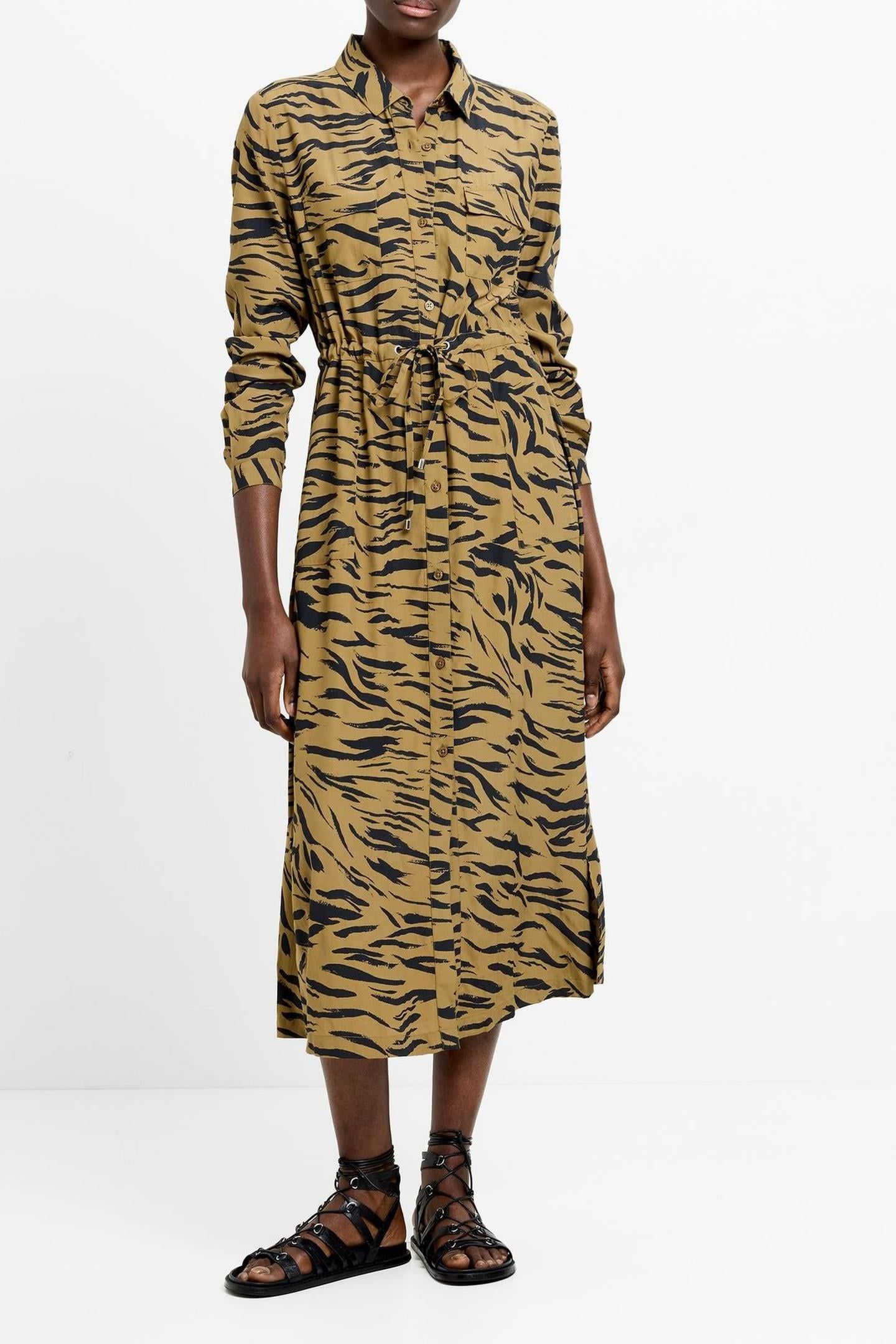 ADELINE DELPHINE SHIRT DRESS GOLDEN OLIVE SIZE [14] GOLDEN O 1