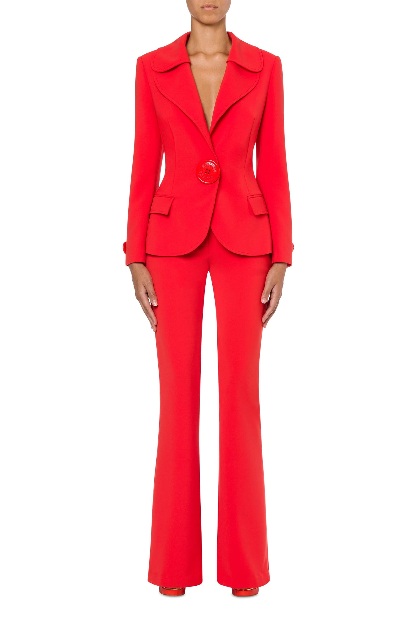 MOSCHINO BUTTON CRÊPE JACKET RED 1