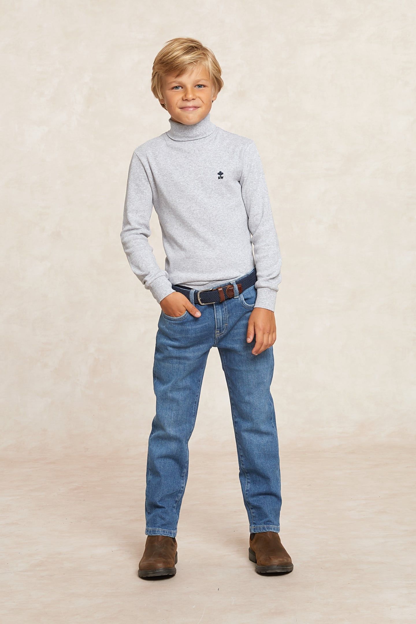 BASIC ROLL NECK T-SHIRT OXFORD MIX GREY 1