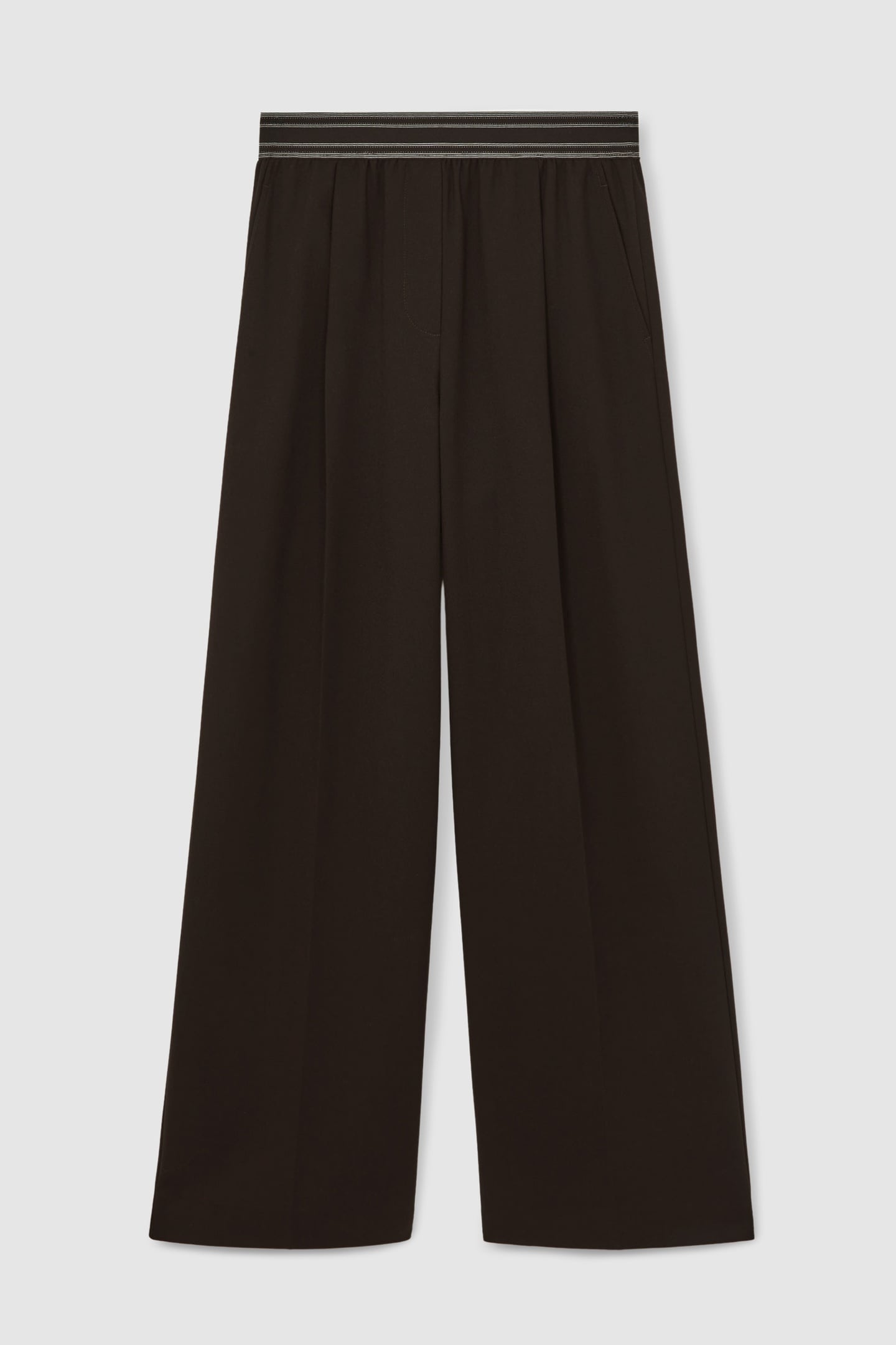 WAISTBAND WIDE LEG TROUSER CHOCOLATE BROWN 4