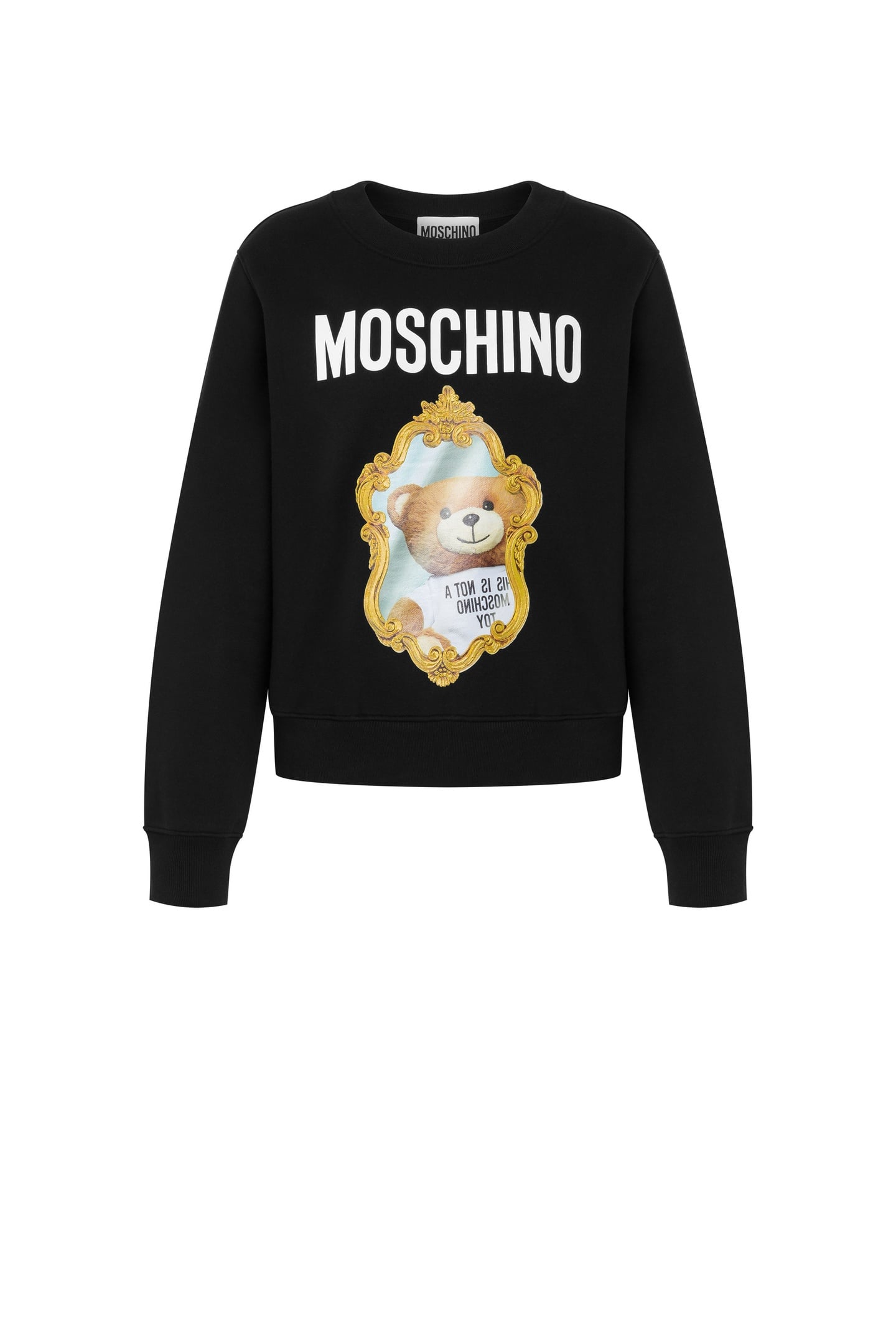 MIRROR TEDDY BEAR ORGANIC COTTON SWEATSHIRT BLACK 3