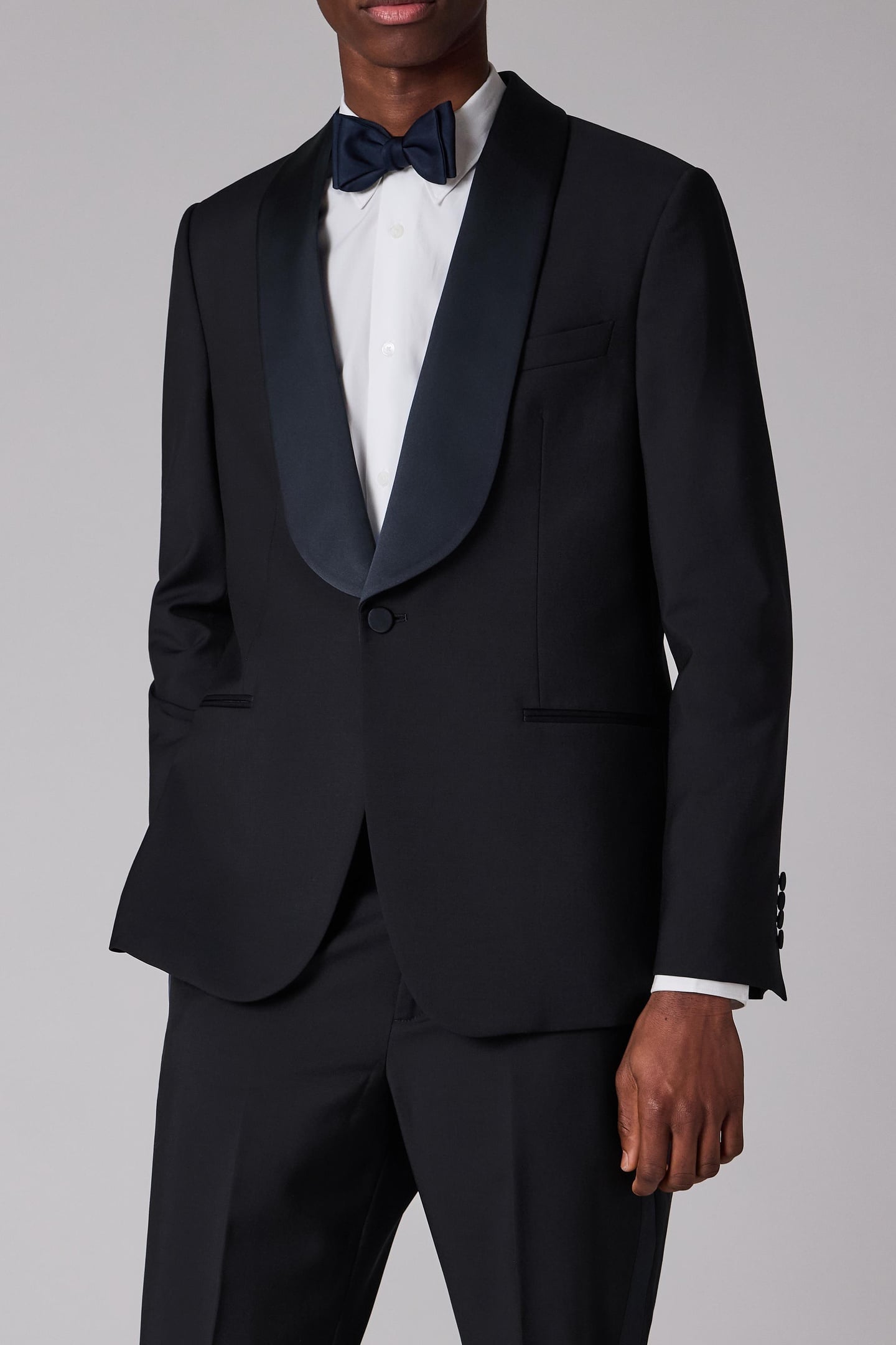 MEN BOWTIE SATIN UNMADE VERY DARK NAVY 7
