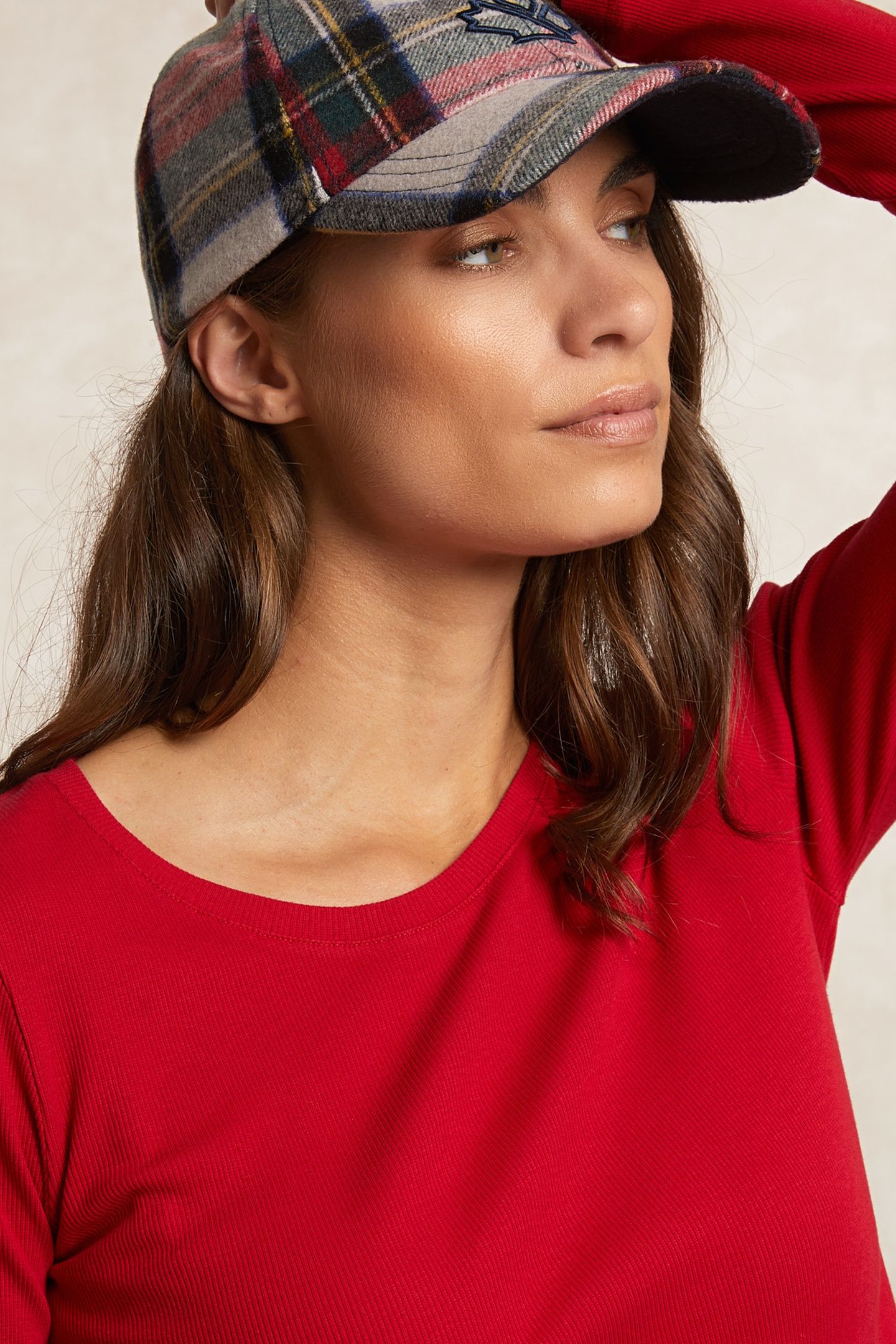 BASIC RIBBED CREW NECK T-SHIRT LONG SLEEVES RED 4