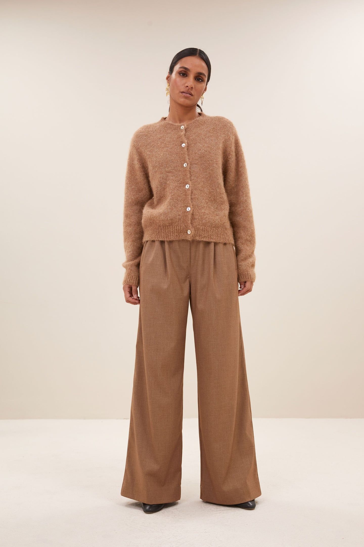 BENJI MELANGE PANTS CAMEL MELEE 1