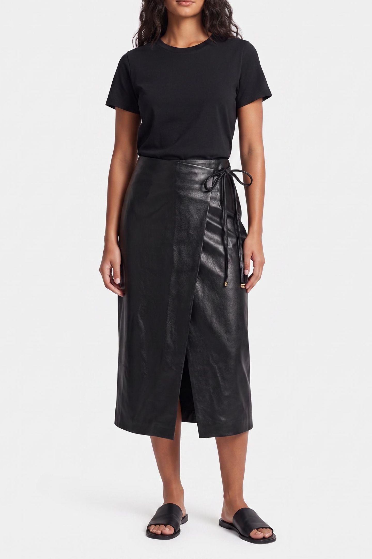 GLADYS WRAP SKIRT JET BLACK A996 1