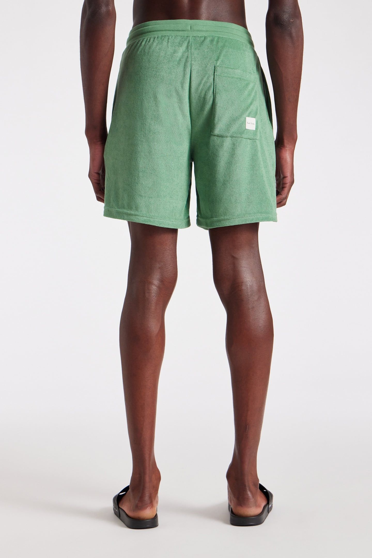 MEN SHORT TOWEL STRIPE BOTTLE GREEN 2