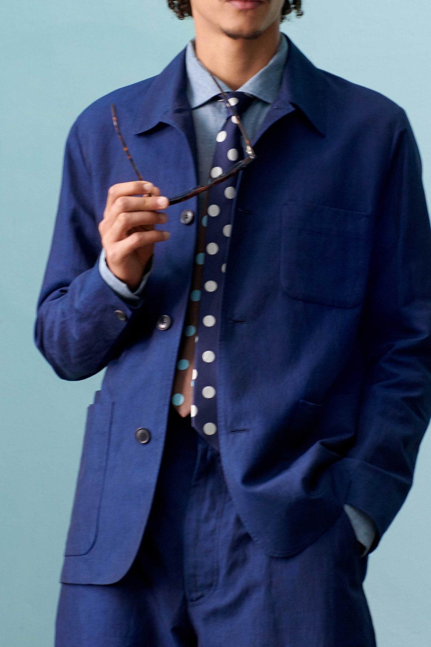 MENS 4BTN CASUAL JKT INKY BLUE 4