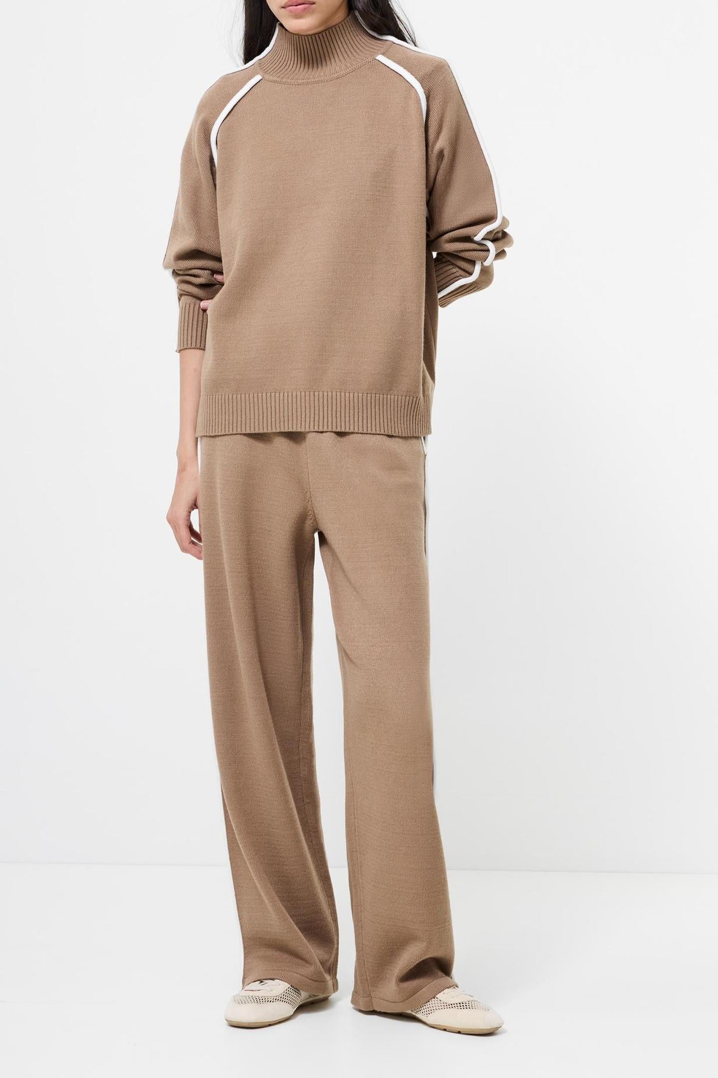 JORDAN HIGH NK LS JUMPER CAMEL/PORCELAIN CRM 1