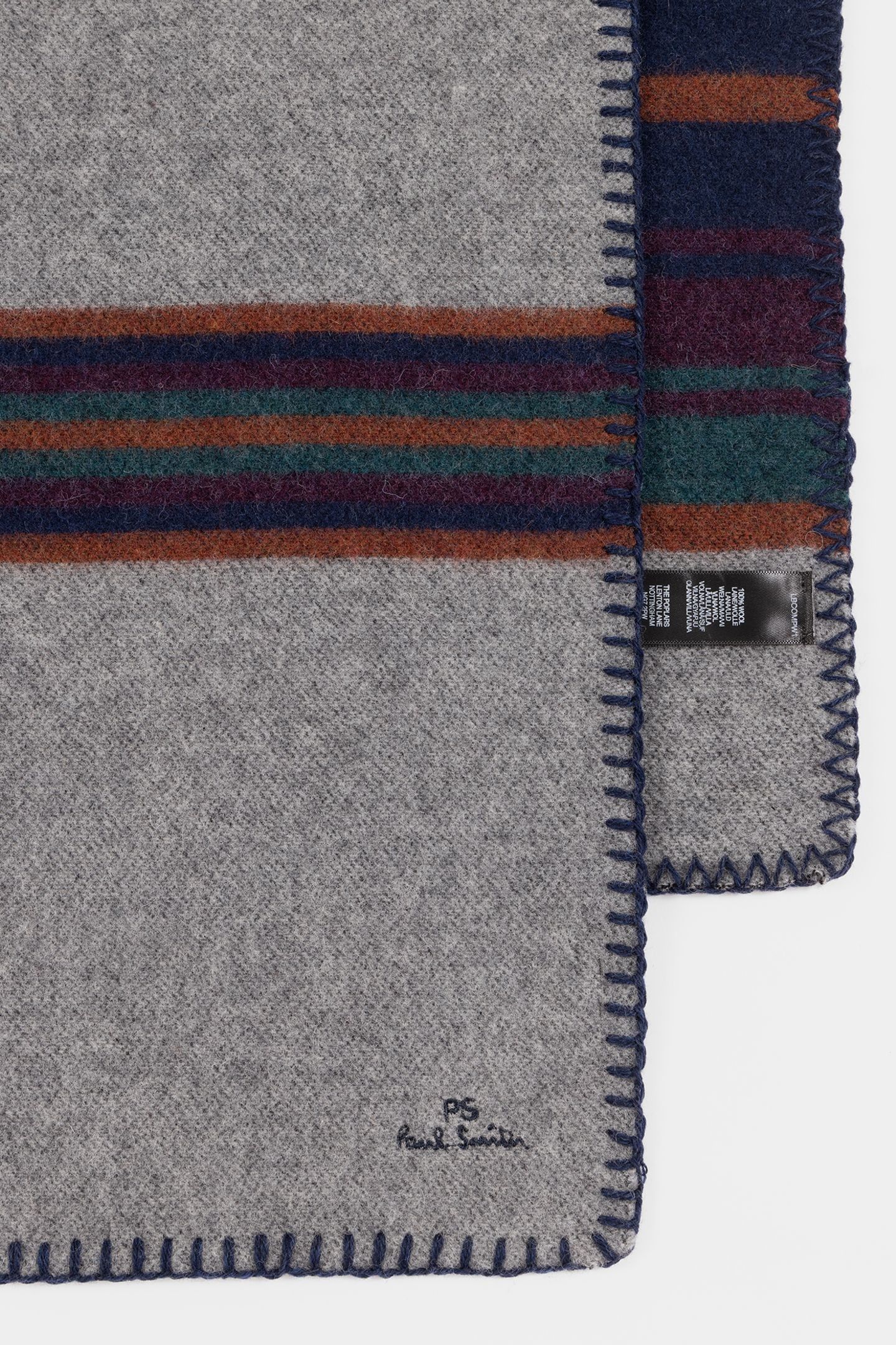 MEN SCARF PS ORGNC STRP SLATE 2