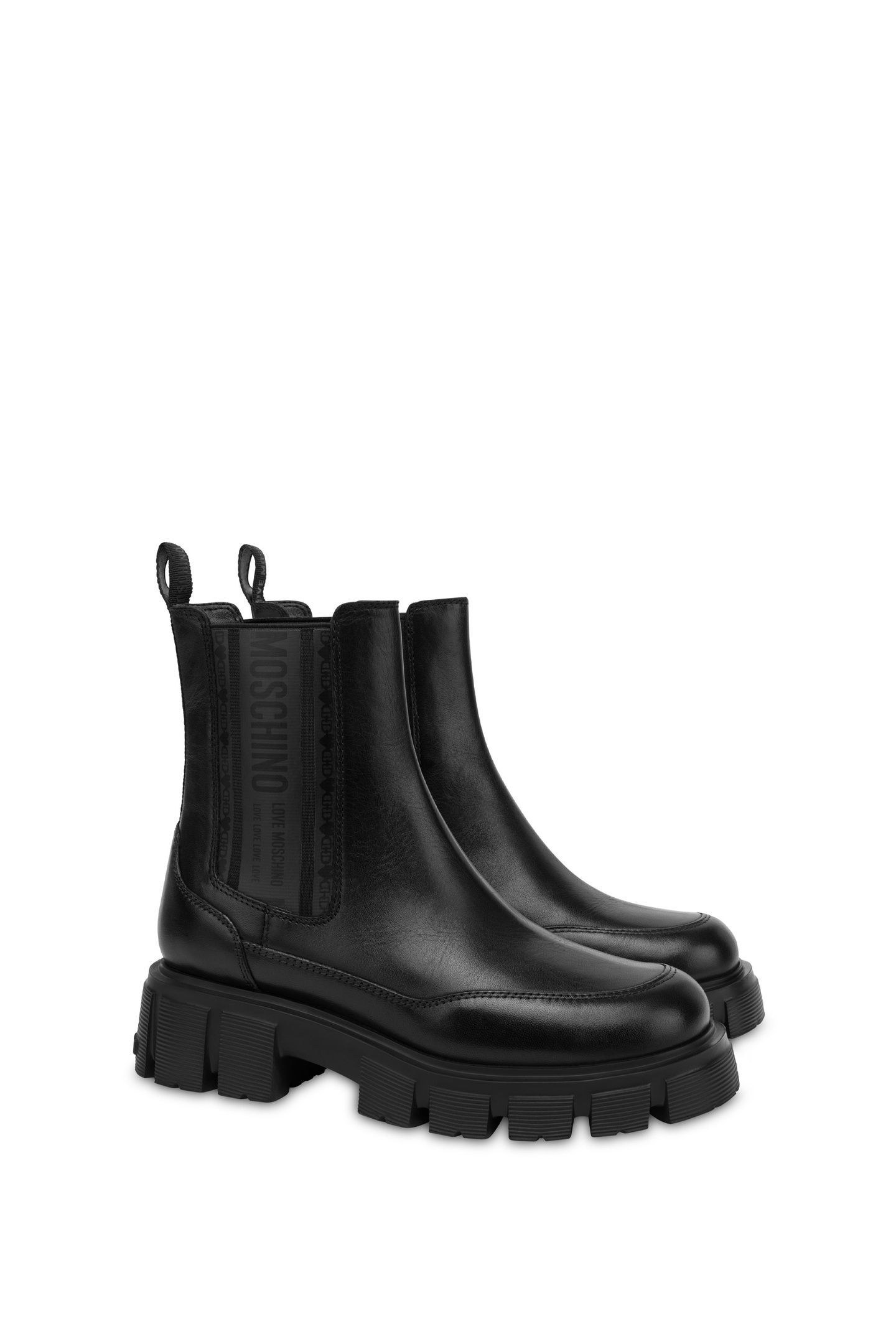 BLACK LEATHER ANKLE BOOT BLACK 2