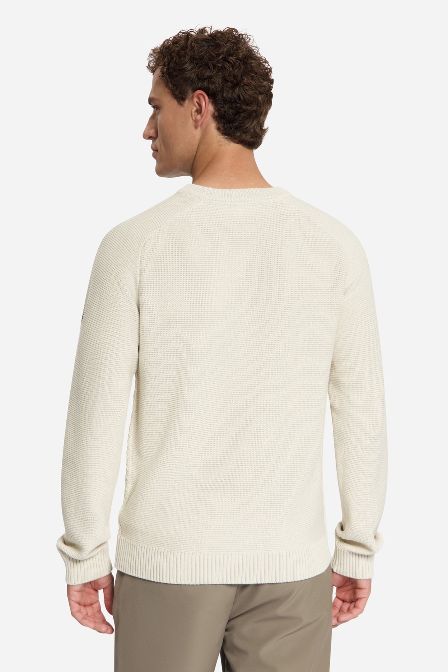 PULLOVER CREWNECK CABLE KNIT STONE 4