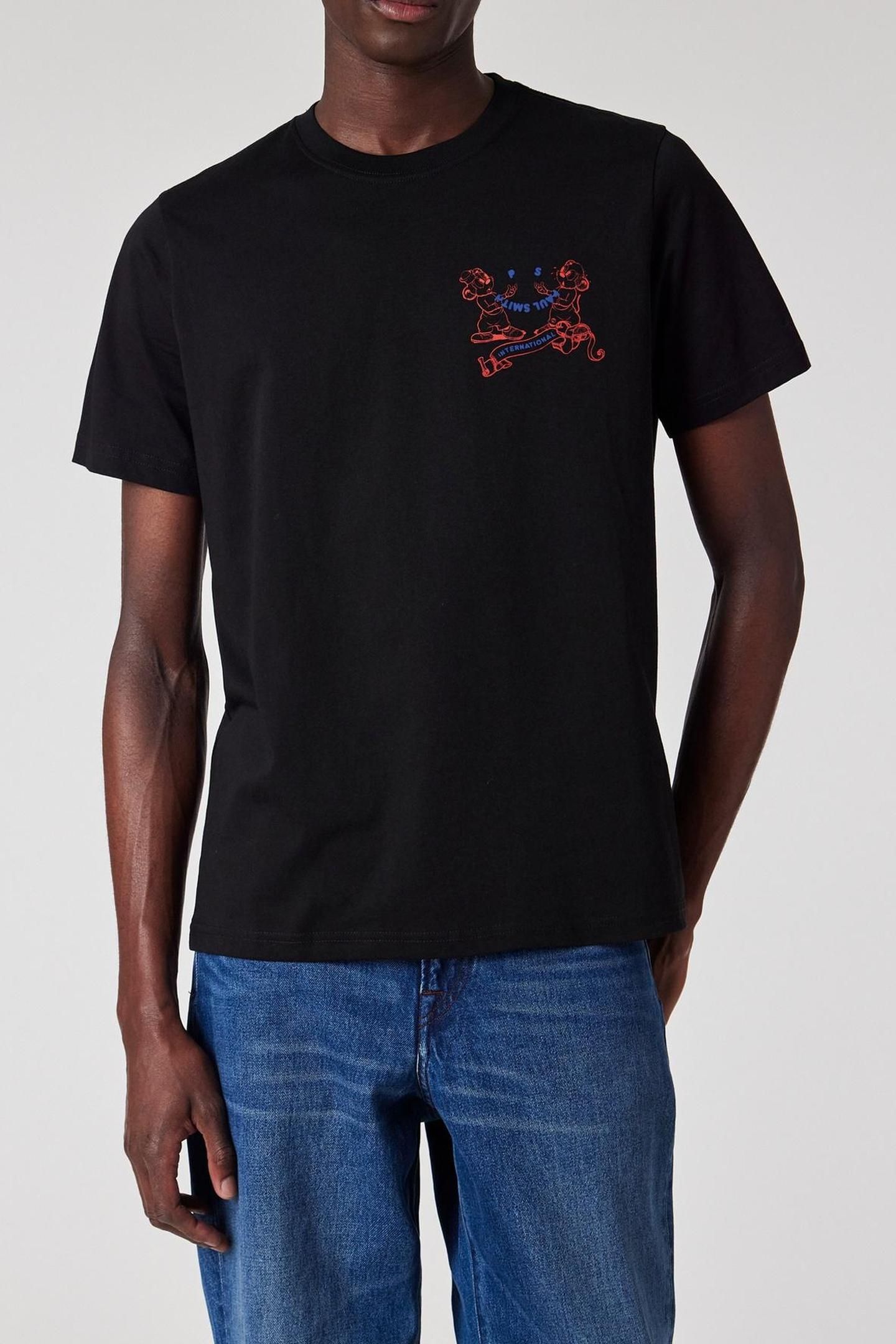 MENS REG FIT SS T SHIRT INTERNATIONAL BLACK 1