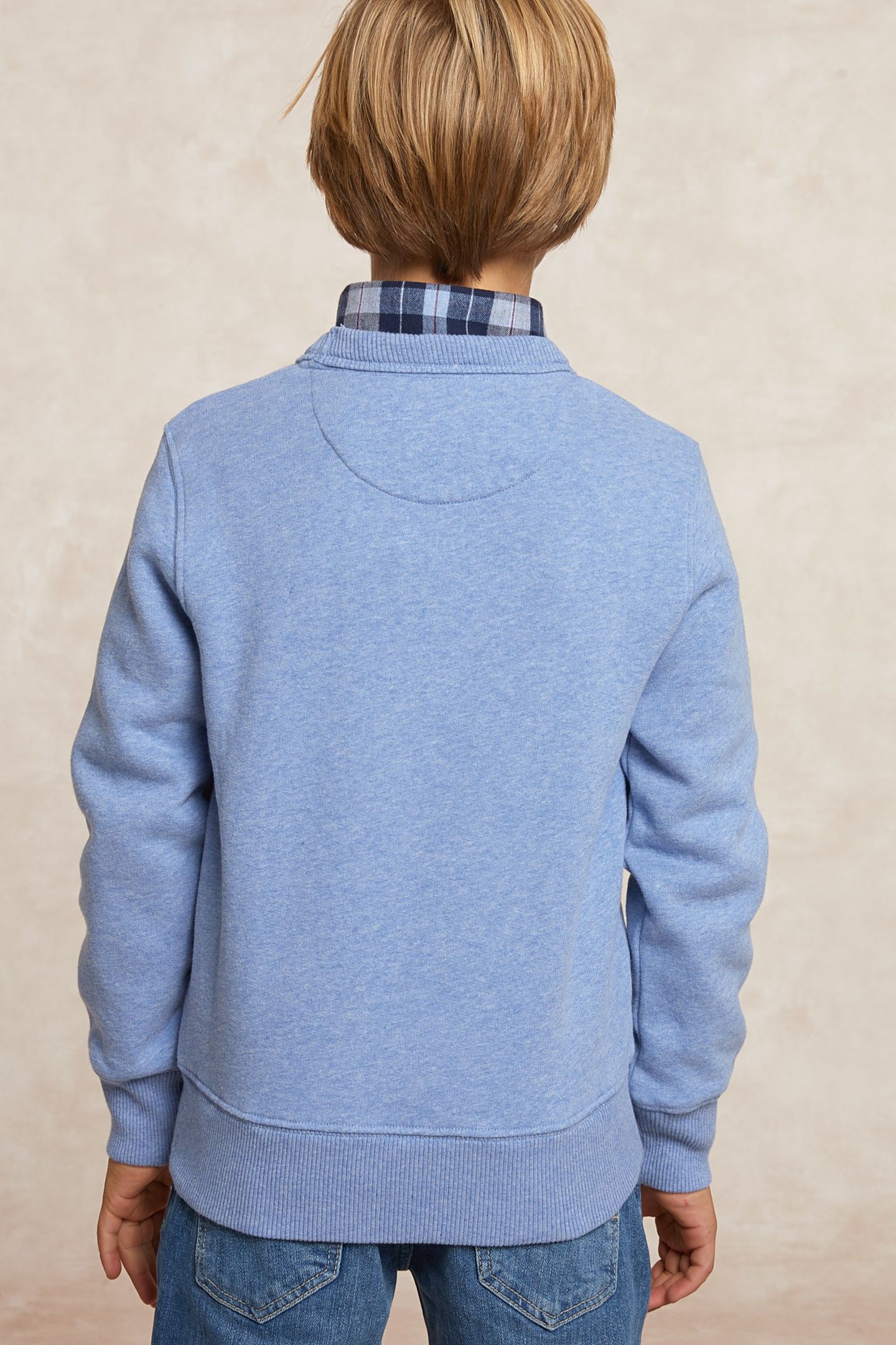 FANTASY FLEECE CREW NECK SWEATER DK GLACIER MIX BLUE 2