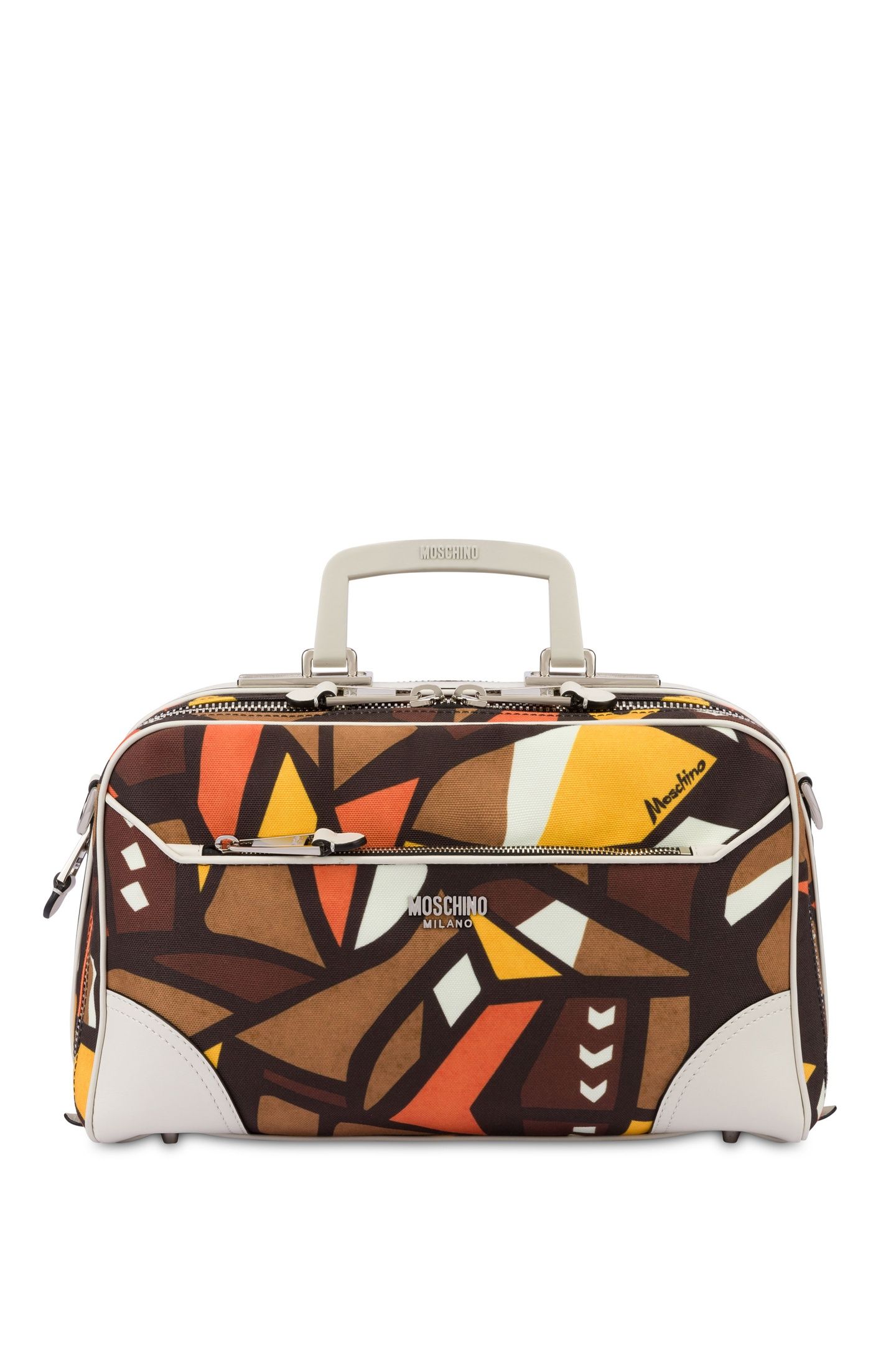 SHOULDER BAG IN WOOD PRINT CANVAS BROWN 1
