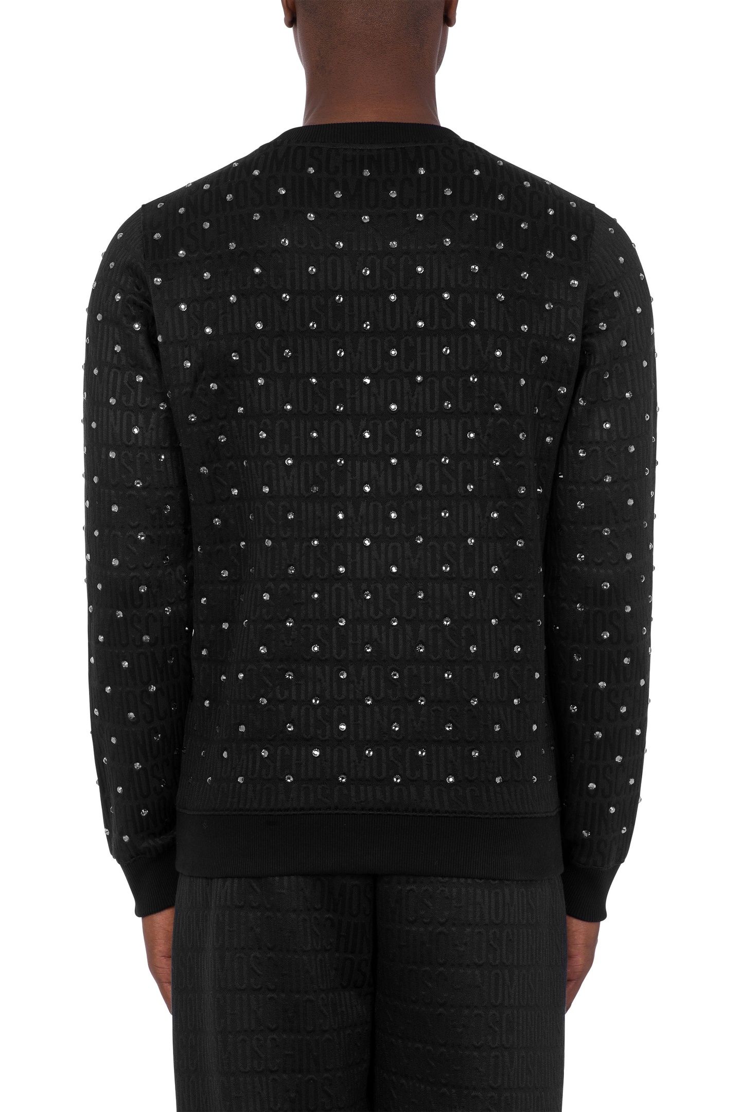 ALLOVER LOGO RHINESTONE SWEATSHIRT BLACK 2
