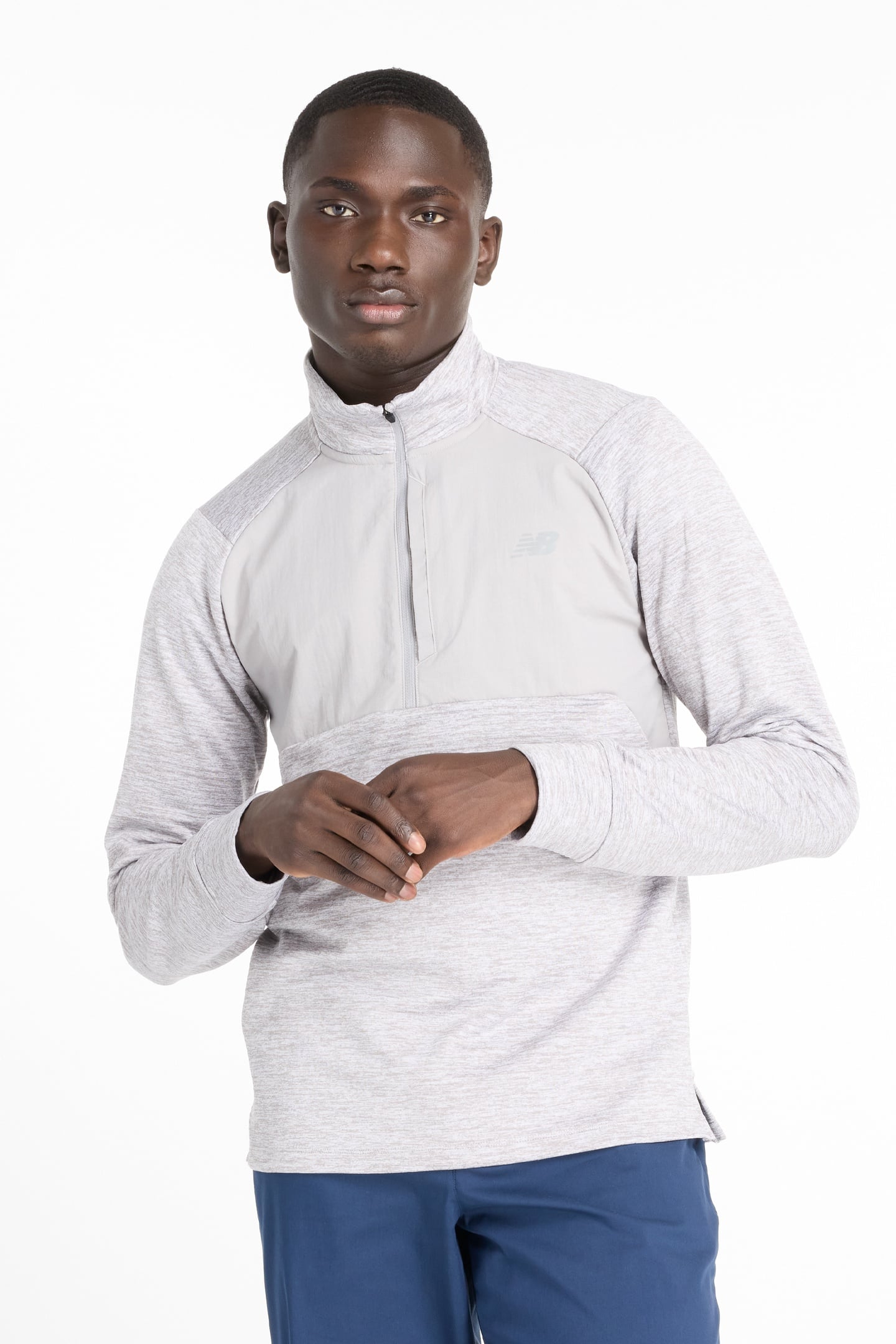 RC ESSENTIAL HEAT GRID 1/2 ZIP ATHLETIC GREY 1