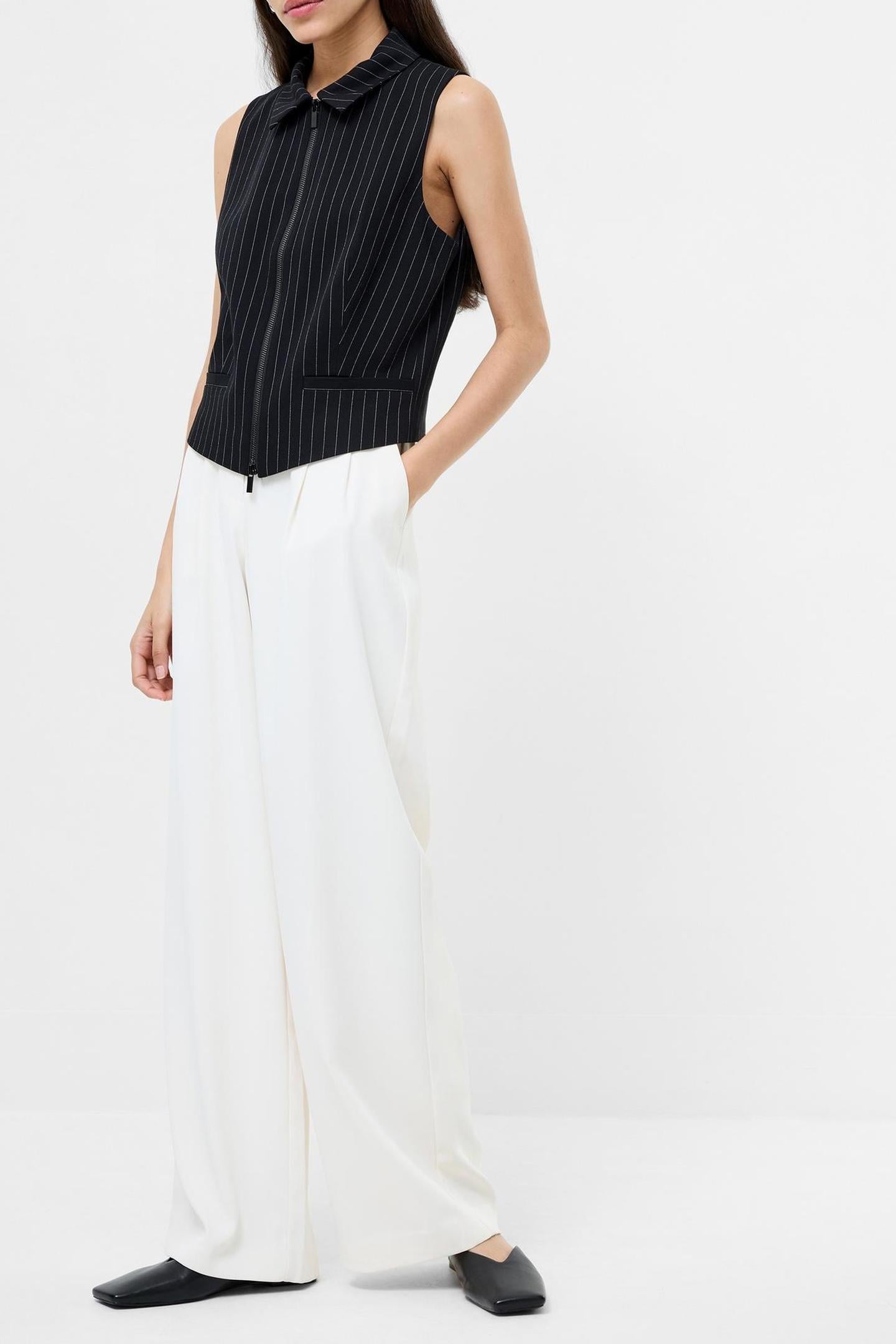MORGAN TAILORED WAISTCOAT BLACK WINTER WHITE 2