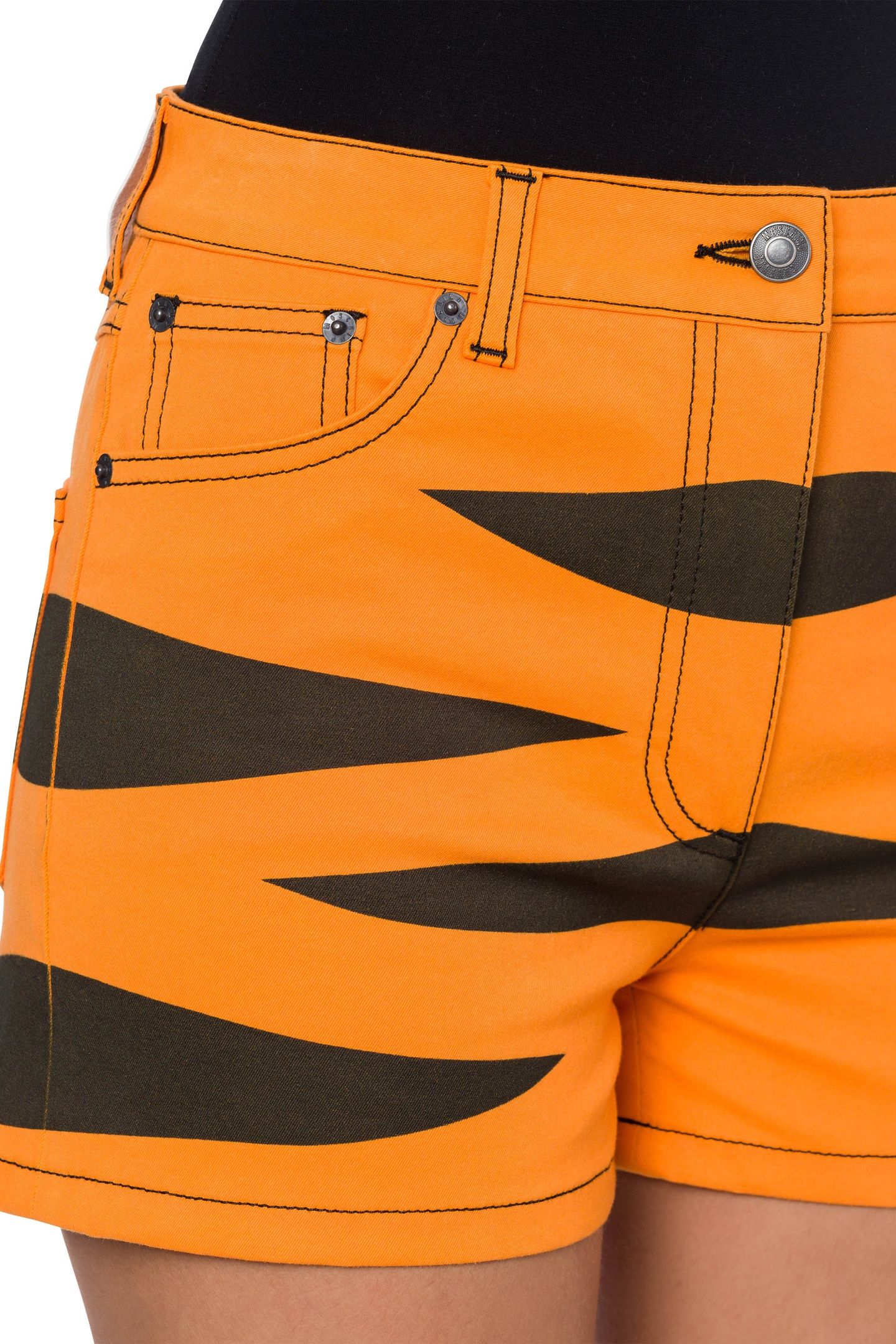 CHINESE NEW YEAR COTTON GABARDINE SHORTS ORANGE 4