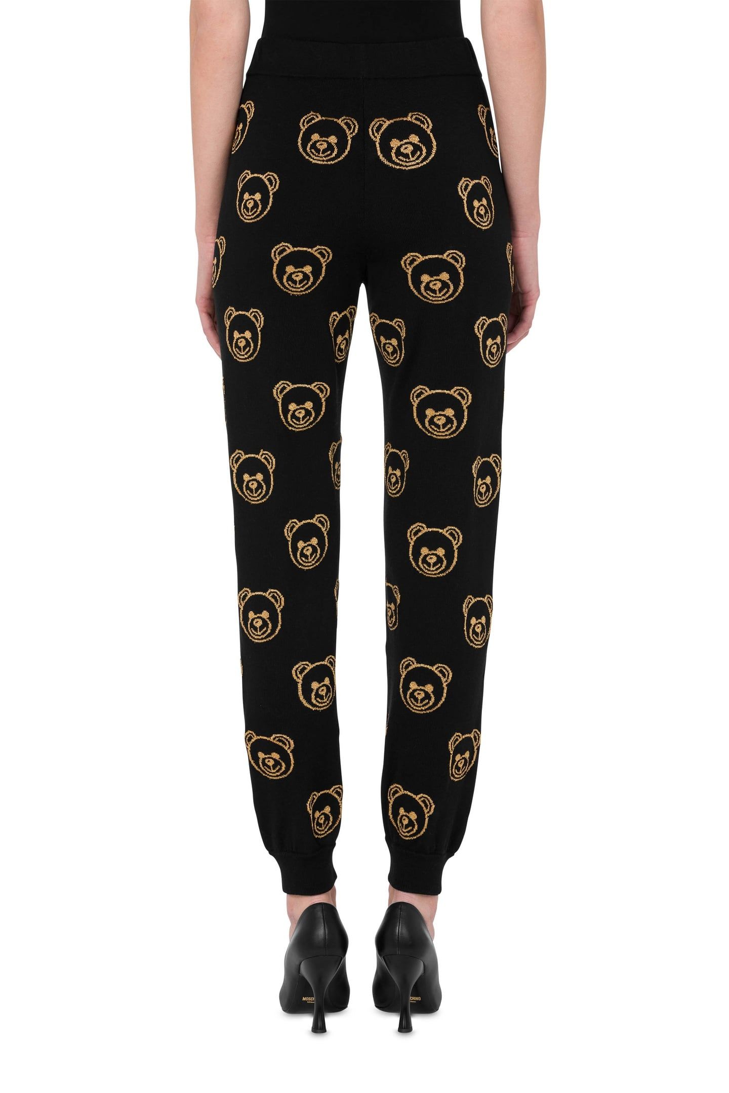 TEDDY BEAR INTARSIA KNITTED JOGGERS BLACK 2