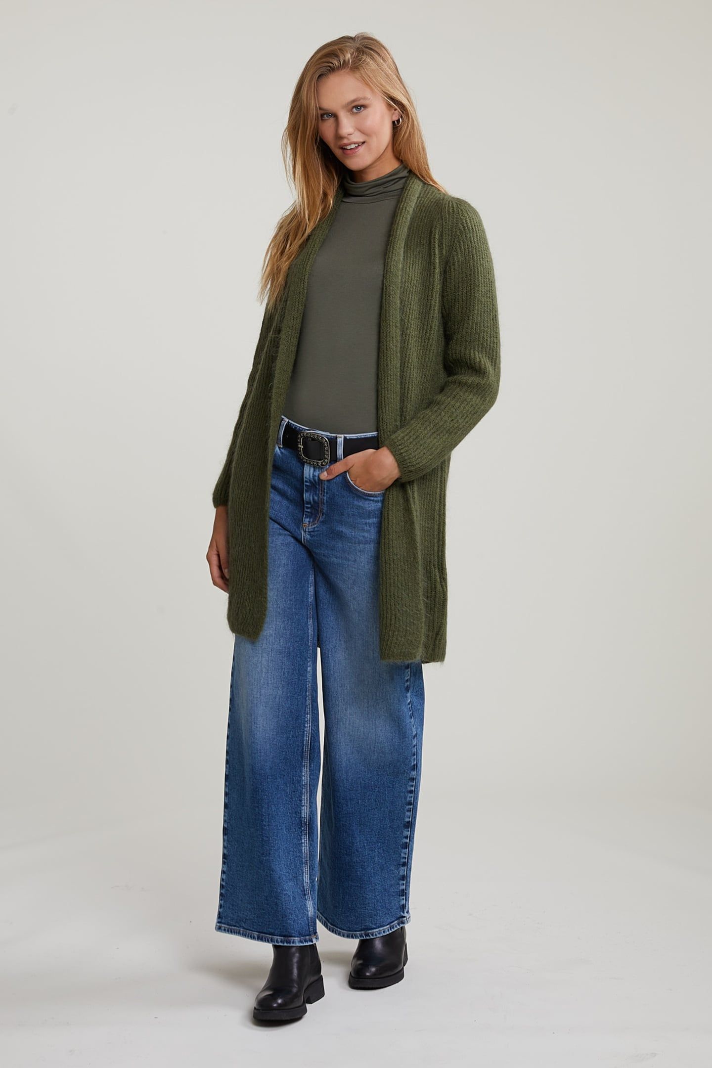 LONG CARDIGAN LONG SLEEVES KHAKI 1