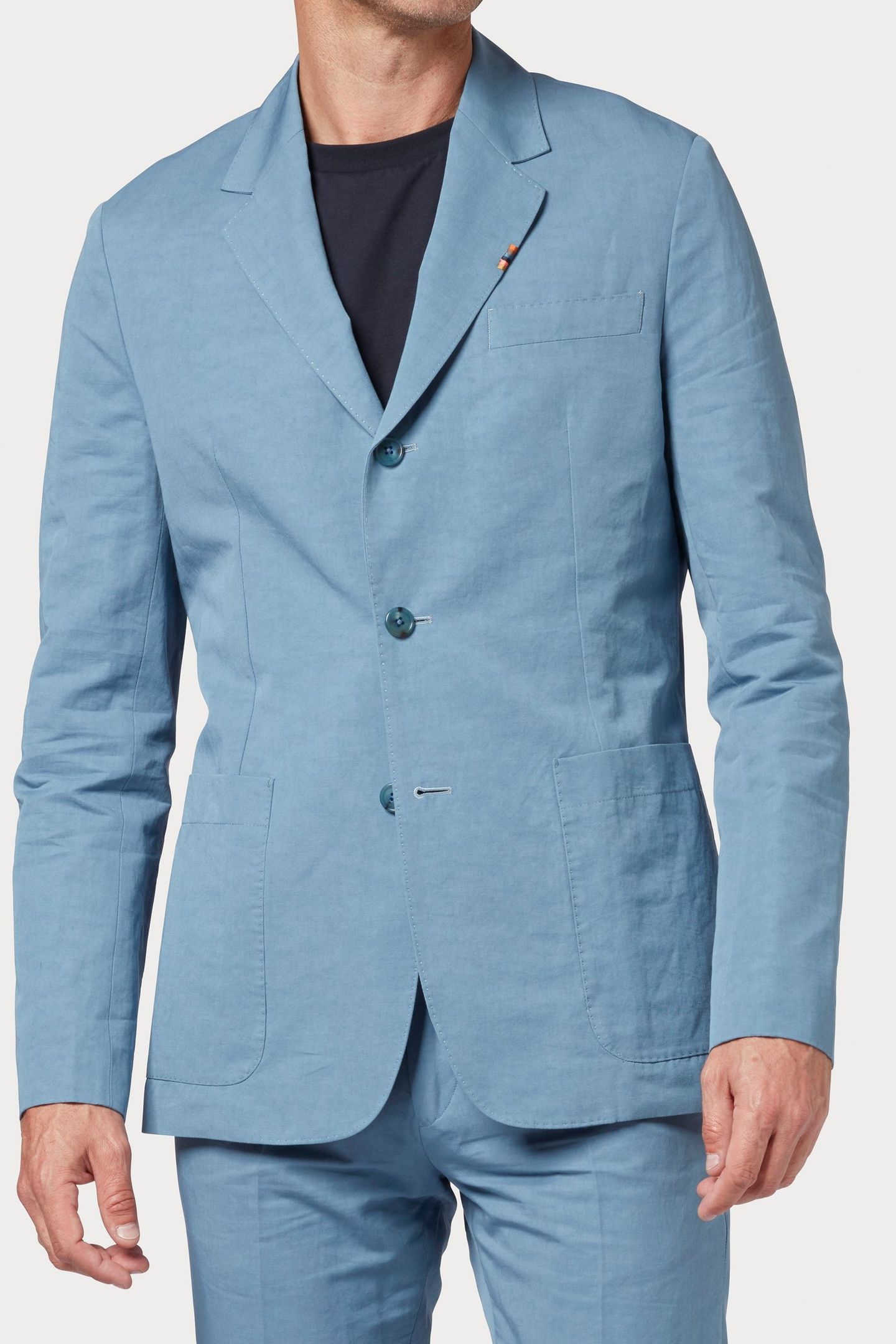 MENS 2BTN SB JACKET GREYISH BLUE 3