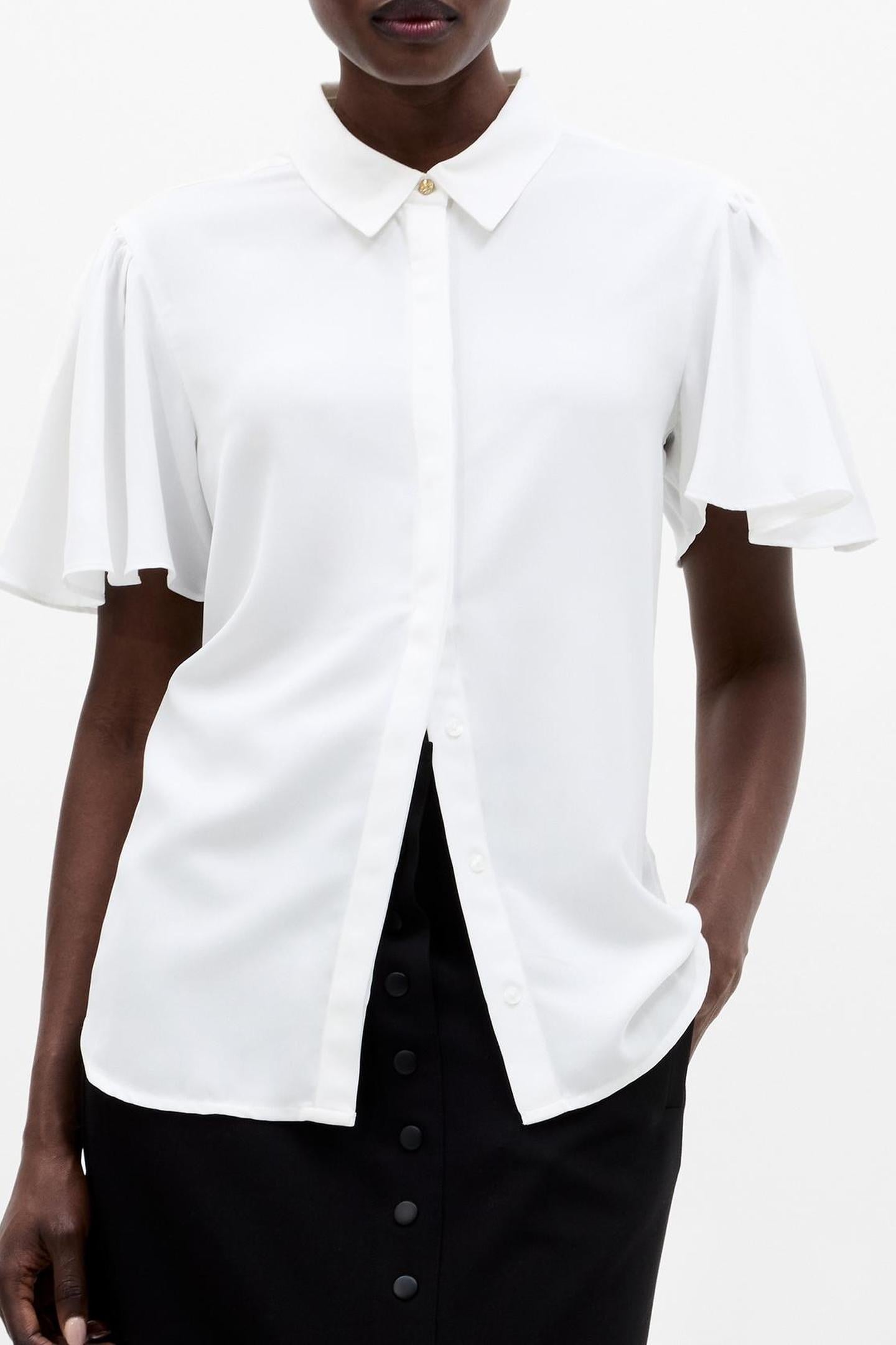 MILA FLUTTER SLV TOP WHITE WHITE 2