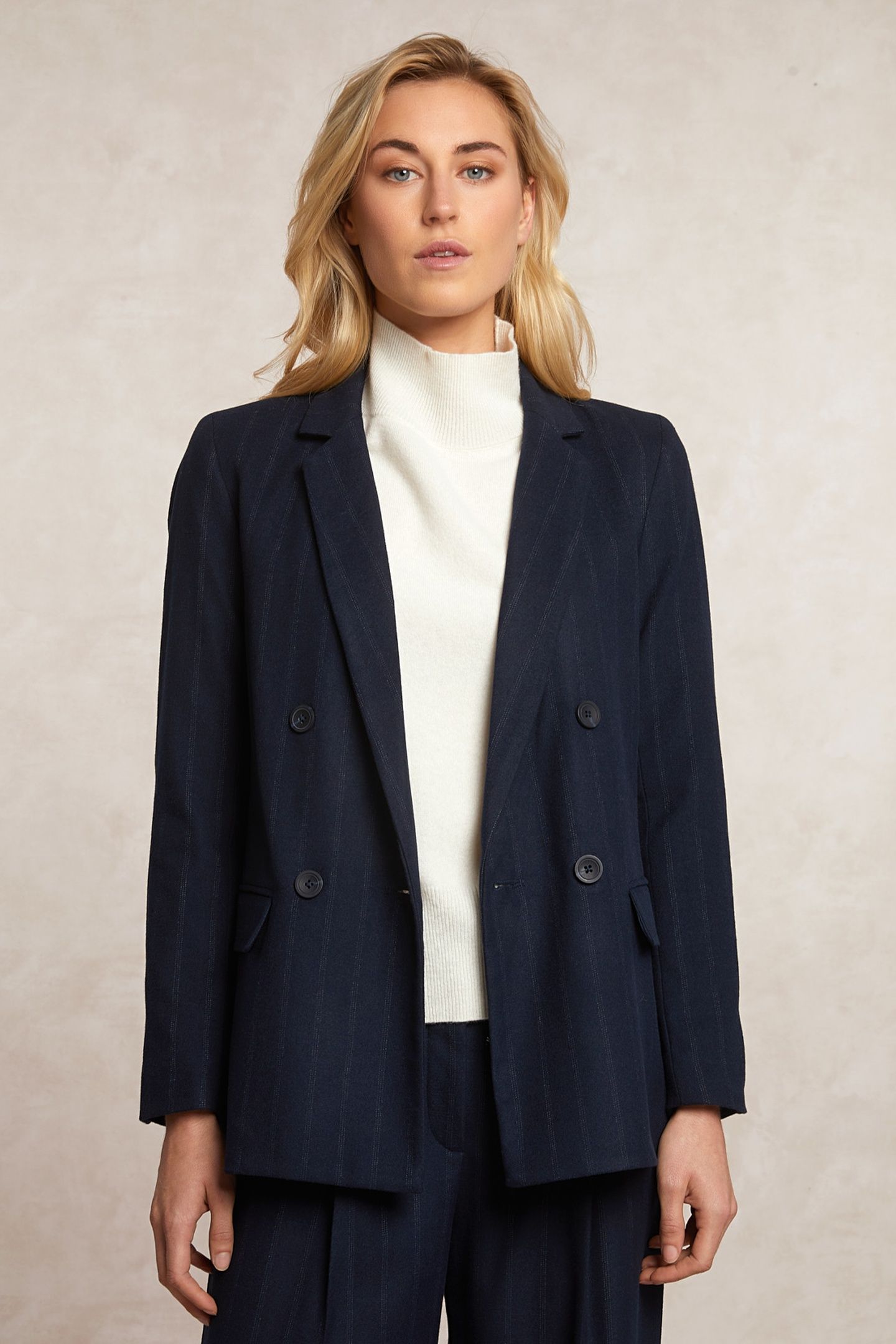 STRIPED BLAZER DOUBLE CLOSURE BLUE 4