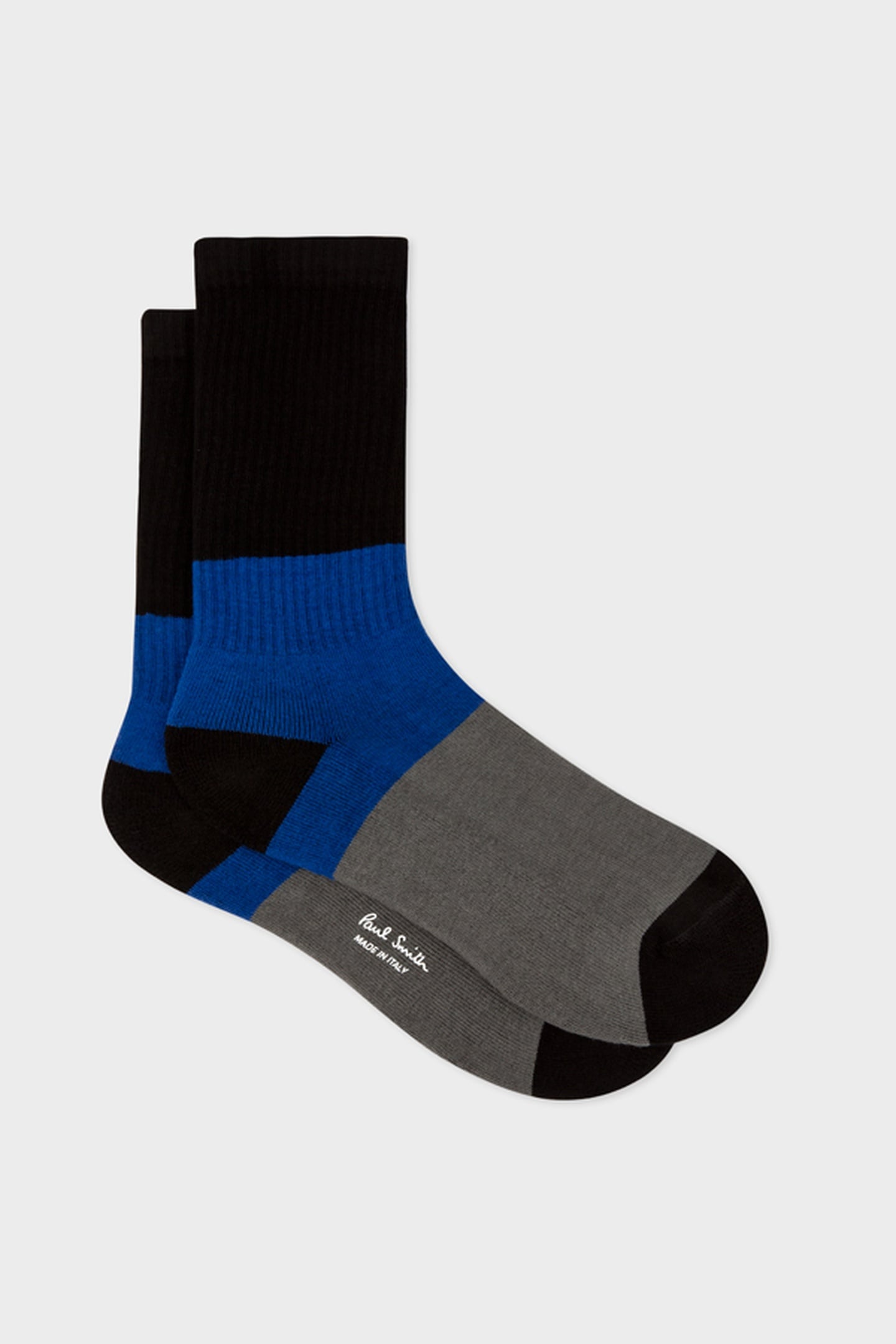 MEN SOCK TRI BLOCK BLACK MELANGE 1