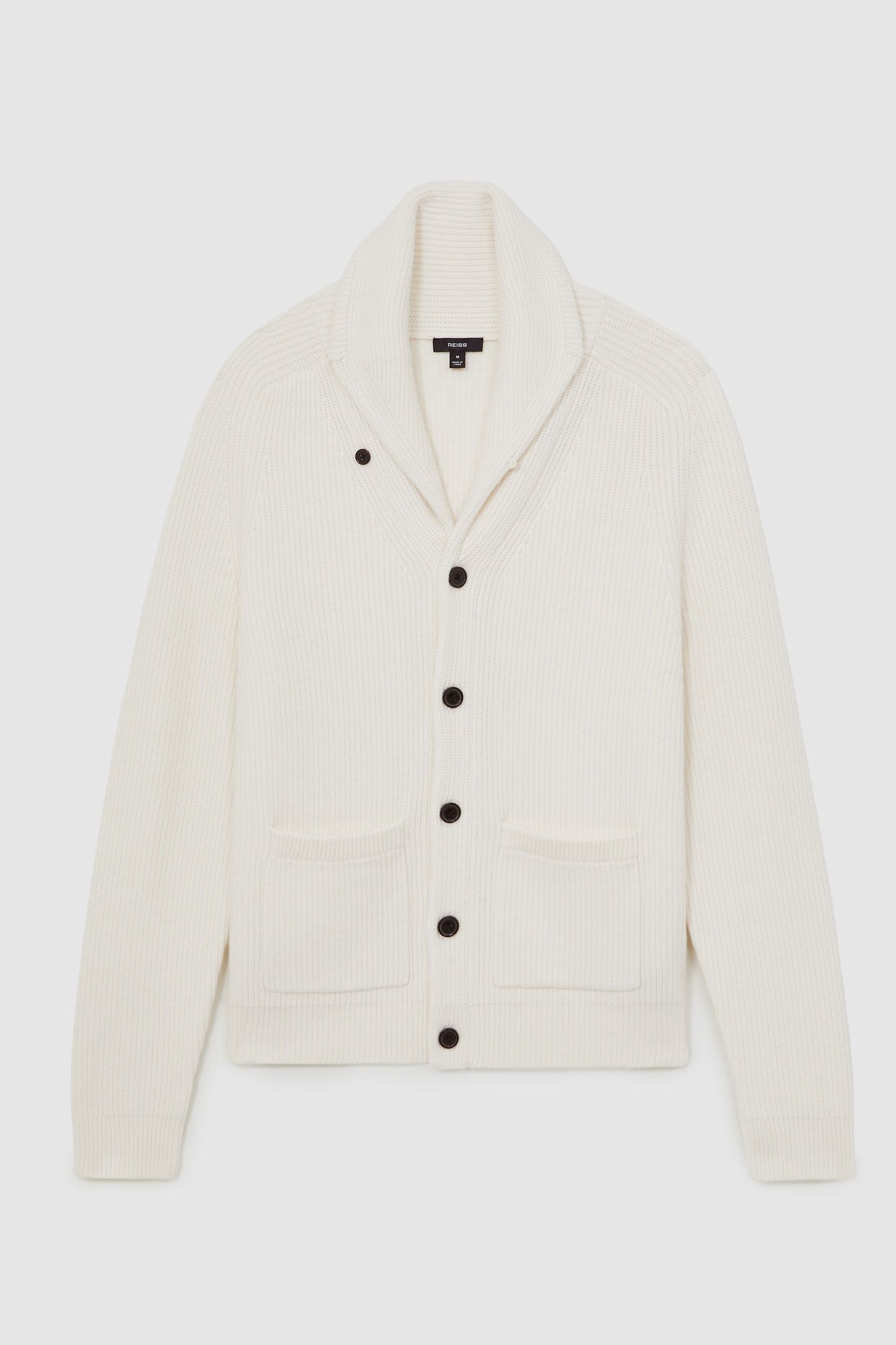 LS SHAWL COLLAR RIBBED CARDIGAN WINTER WHITE 5