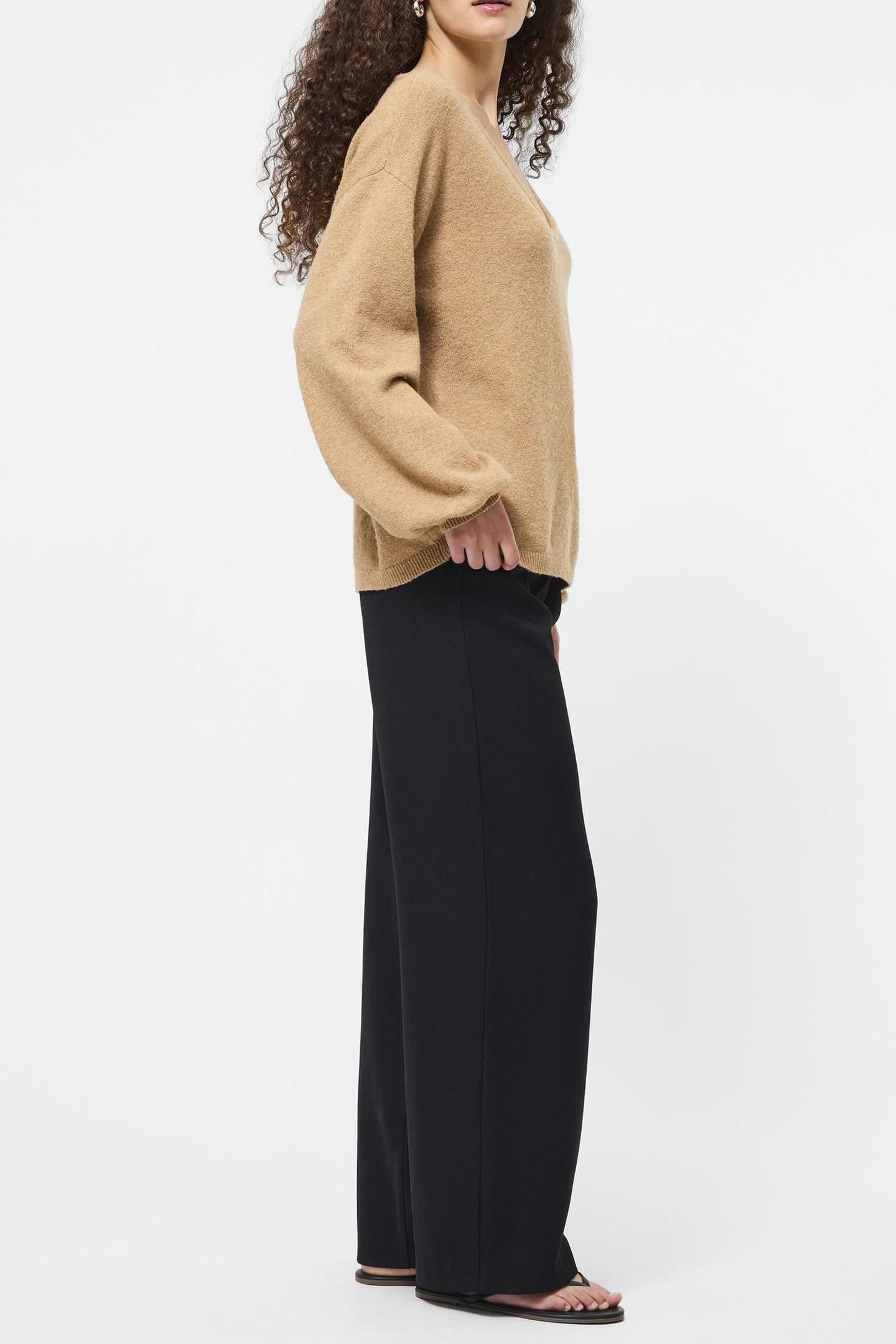 VHARI KNIT VNECK PULLOVER CAMEL 3