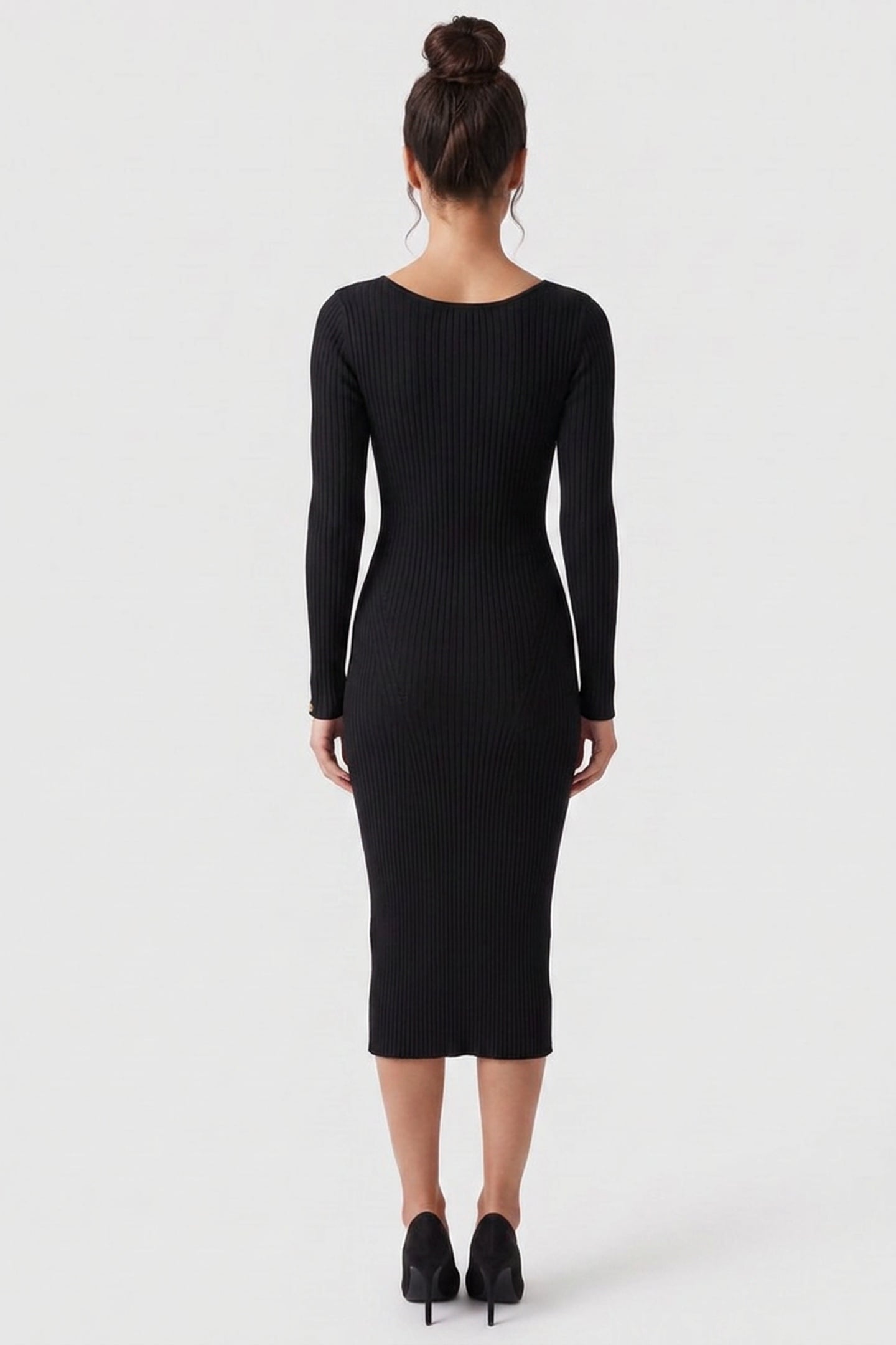 AGATHE RIBBED LS MID JET BLACK A996 2