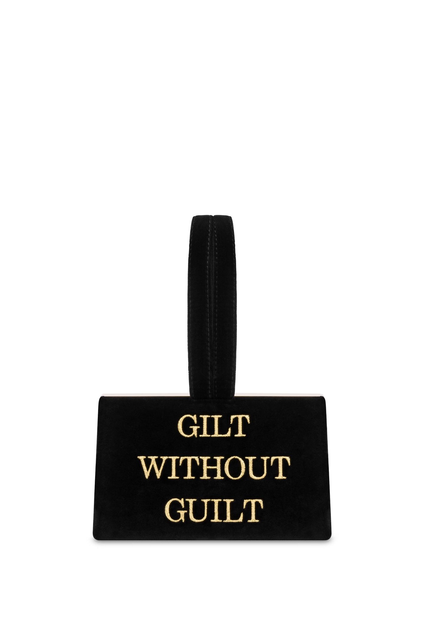 GILT WITHOUT GUILT VELVET HANDBAG BLACK 1