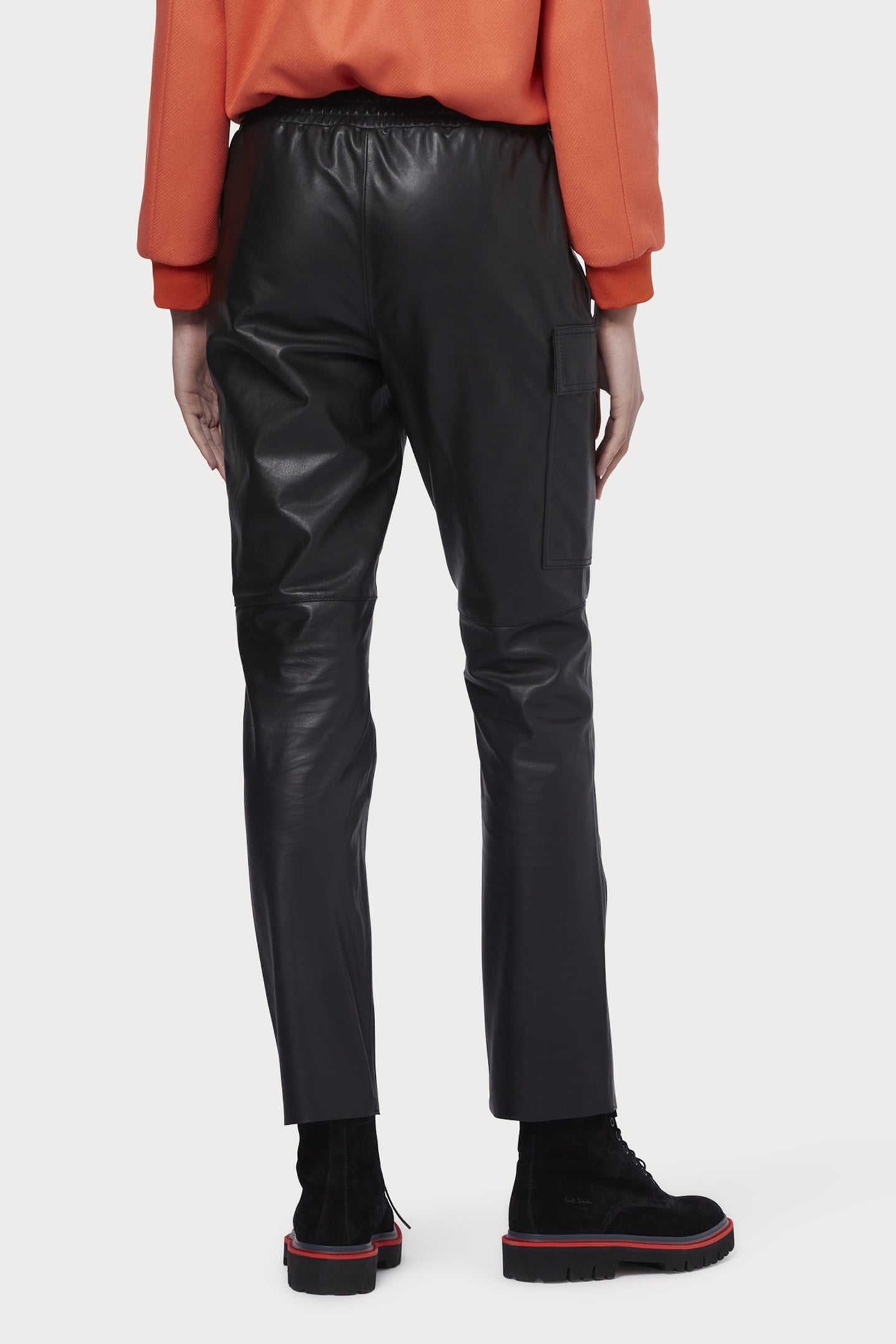 WOMENS TROUSERS LEATHER BLACK 2