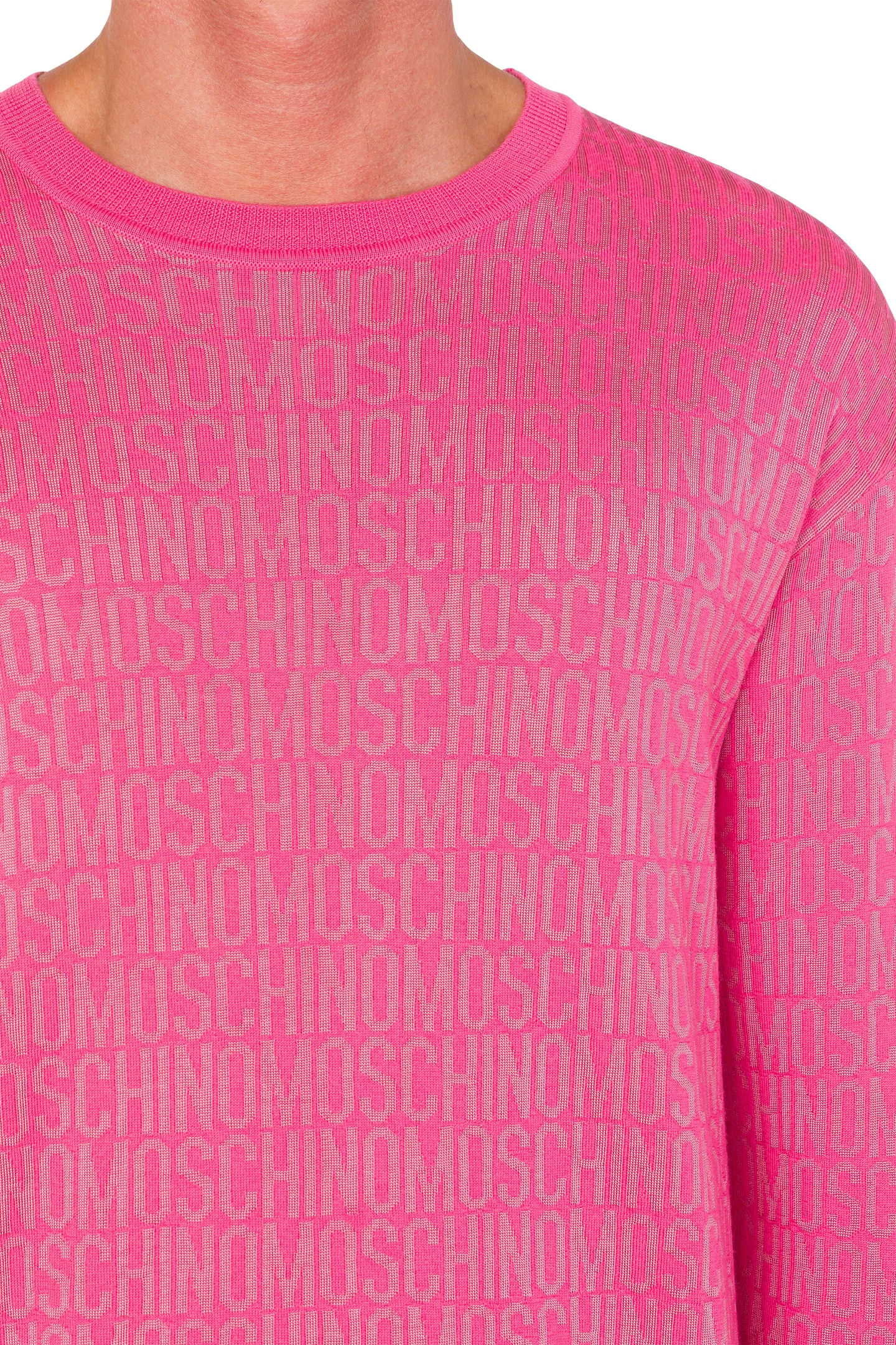 ALLOVER LOGO JACQUARD WOOL PULLOVER PINK 4