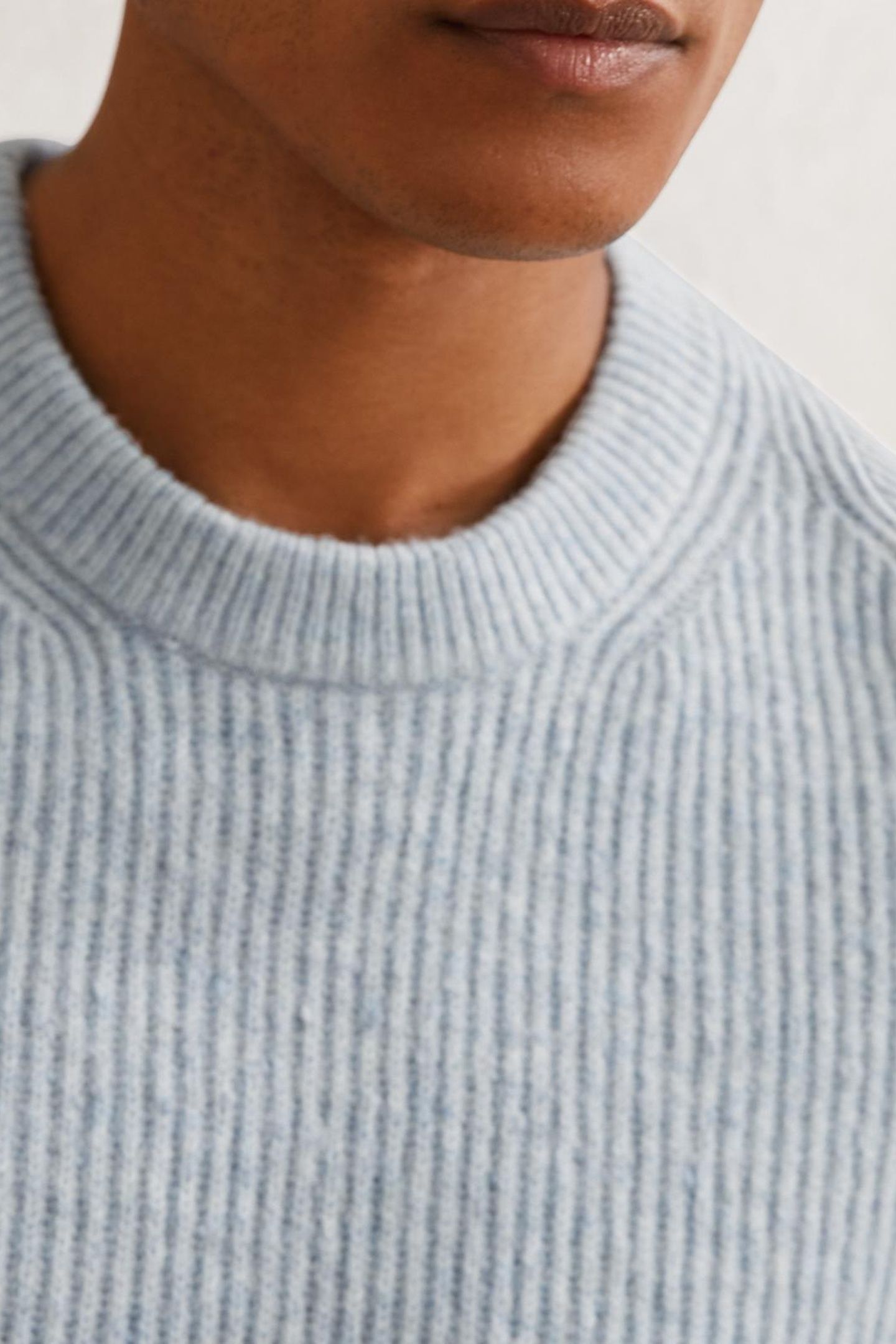 LS CREW BRUSHED WOOL RIBBED JUMPER SOFT BLUE 5