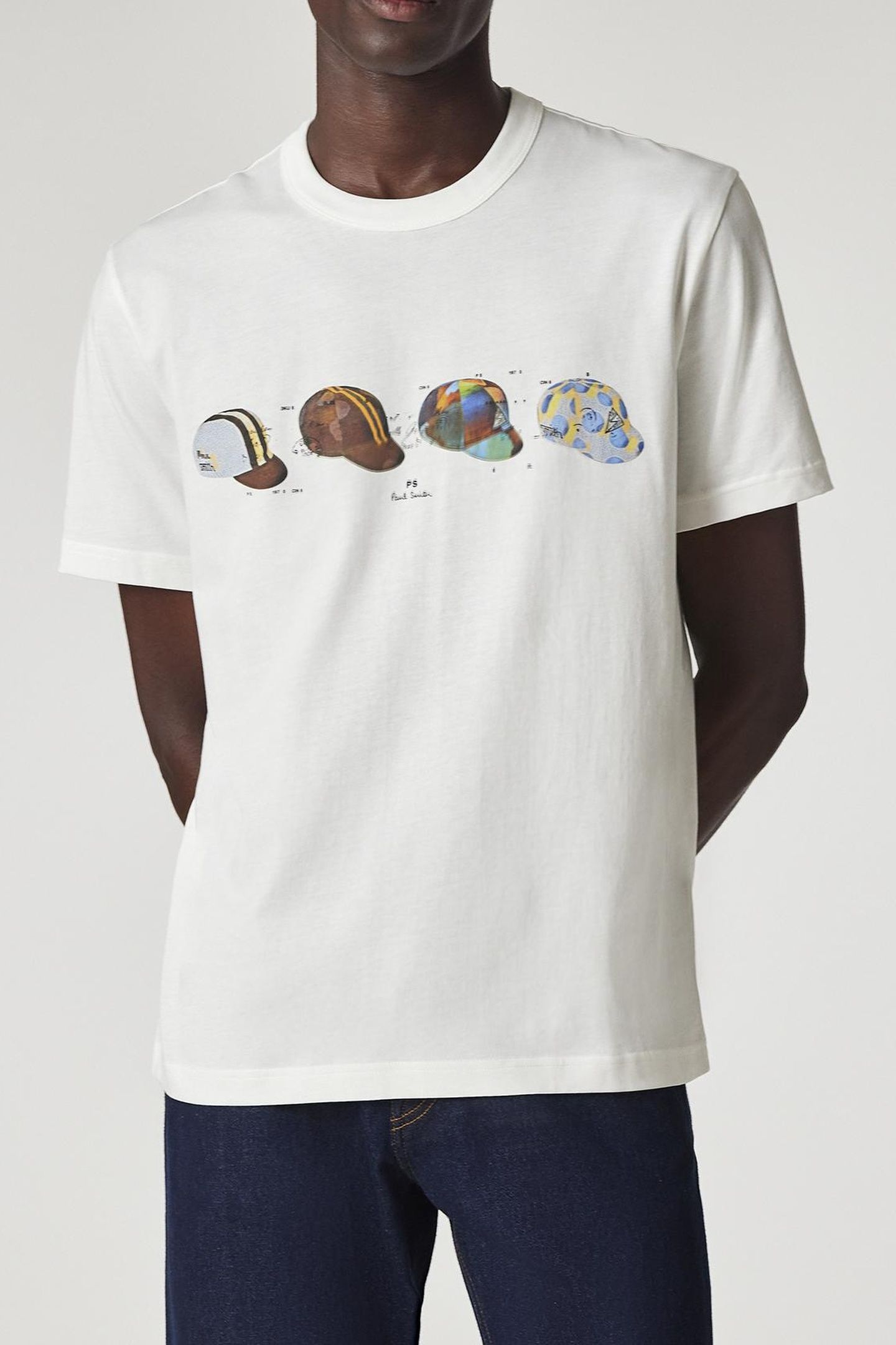 MENS SS TSHIRT CYCLING CAPS OFF WHITE 1