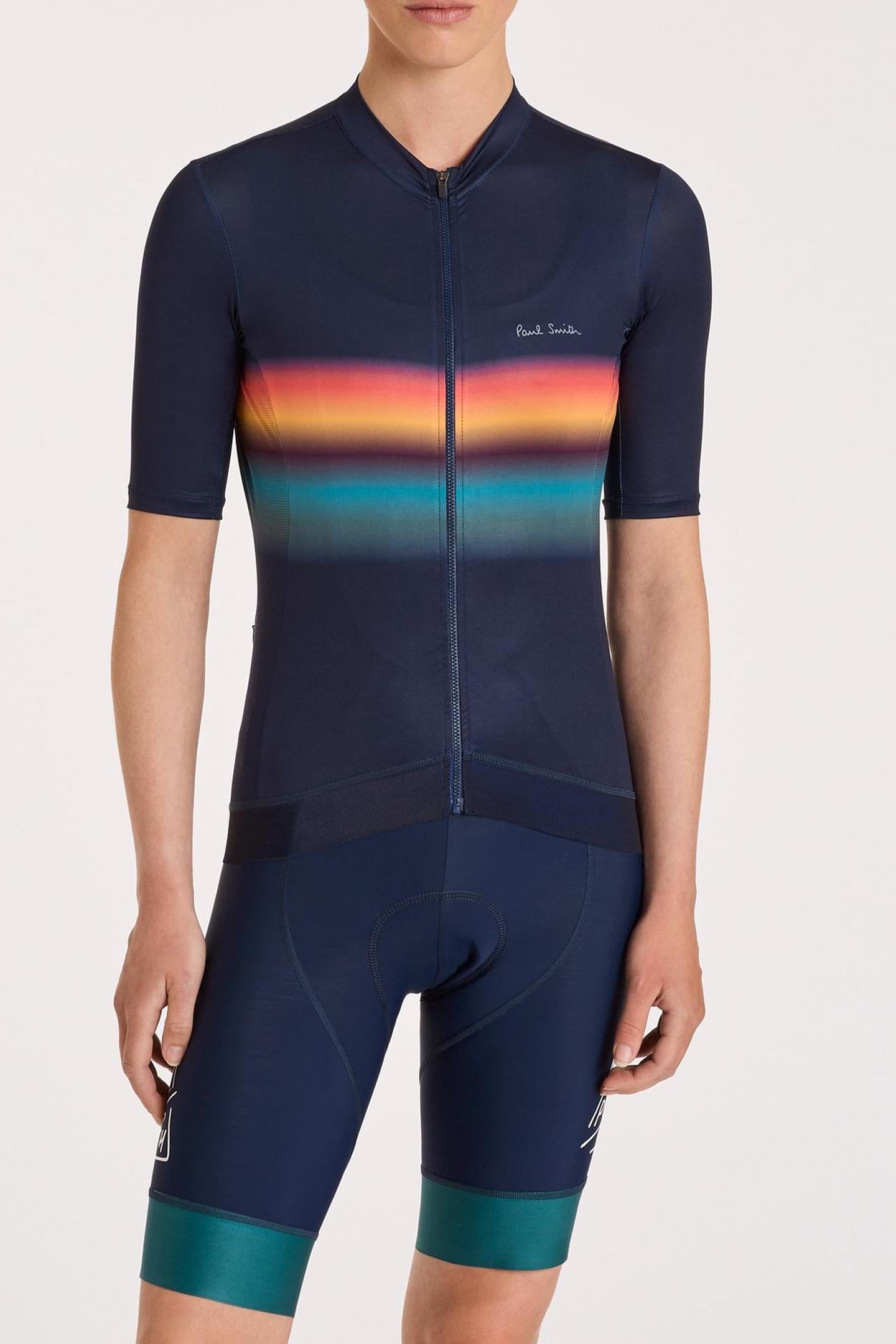 WOMENS CYCLE JERSEY S/S GRADIENT STRIPE VERY DARK NAVY 1