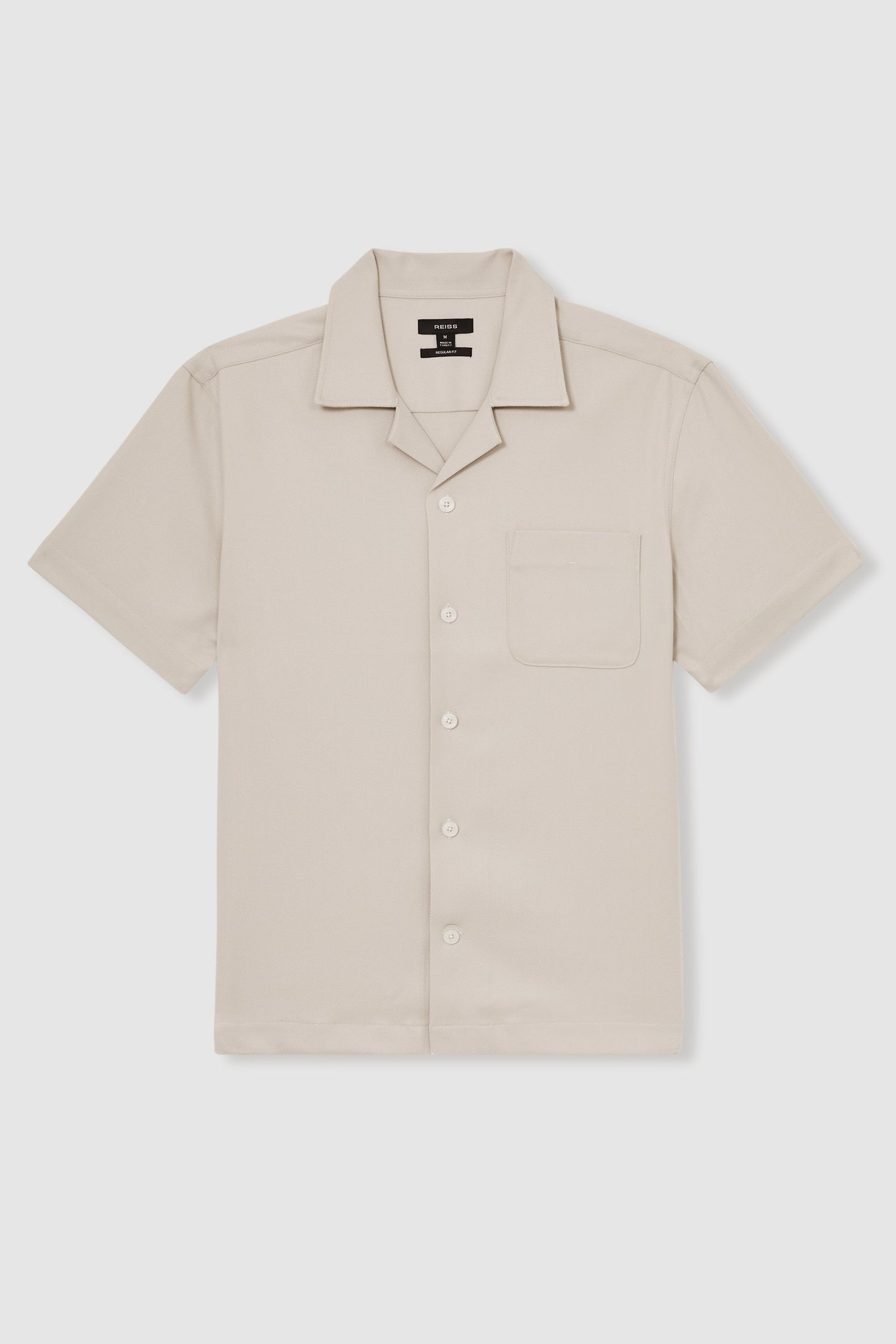SS HERRINGBONE CUBAN SHIRT STONE 3