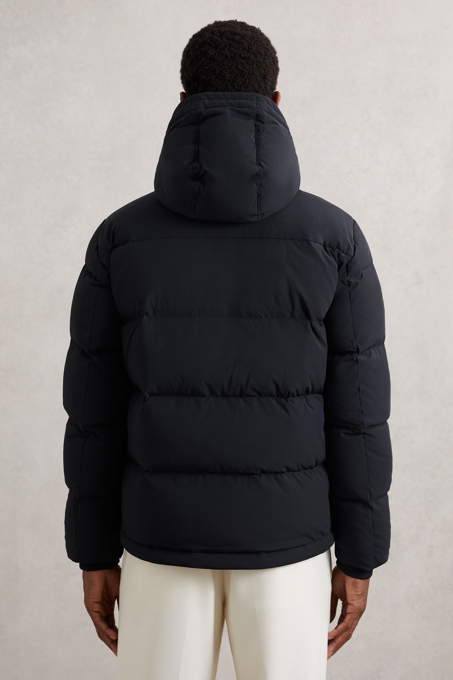 LS QUILTED ZIP THROUGH PUFFER JACKET NAVY 2