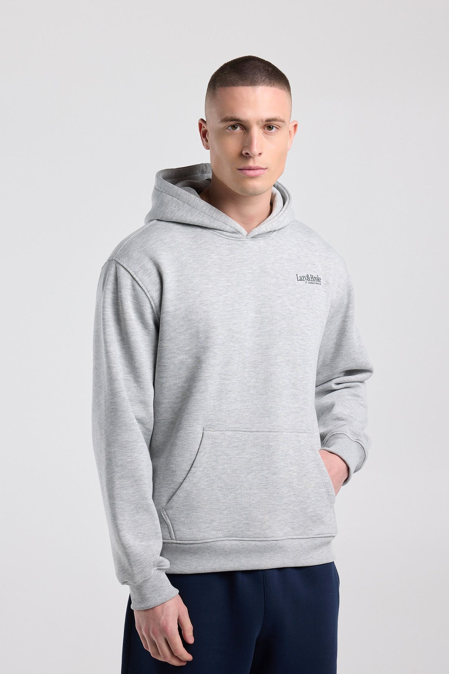 STEN HOOD LIGHT GREY MELANGE 1