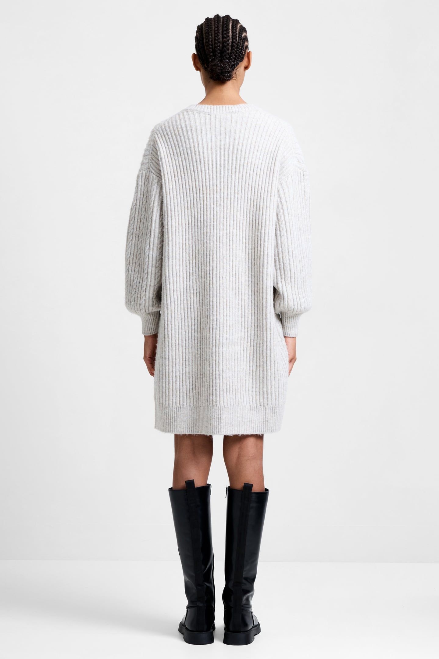 MARINE CABLE KNIT JUMPER DRESS PEBBLE NEUTRAL 4
