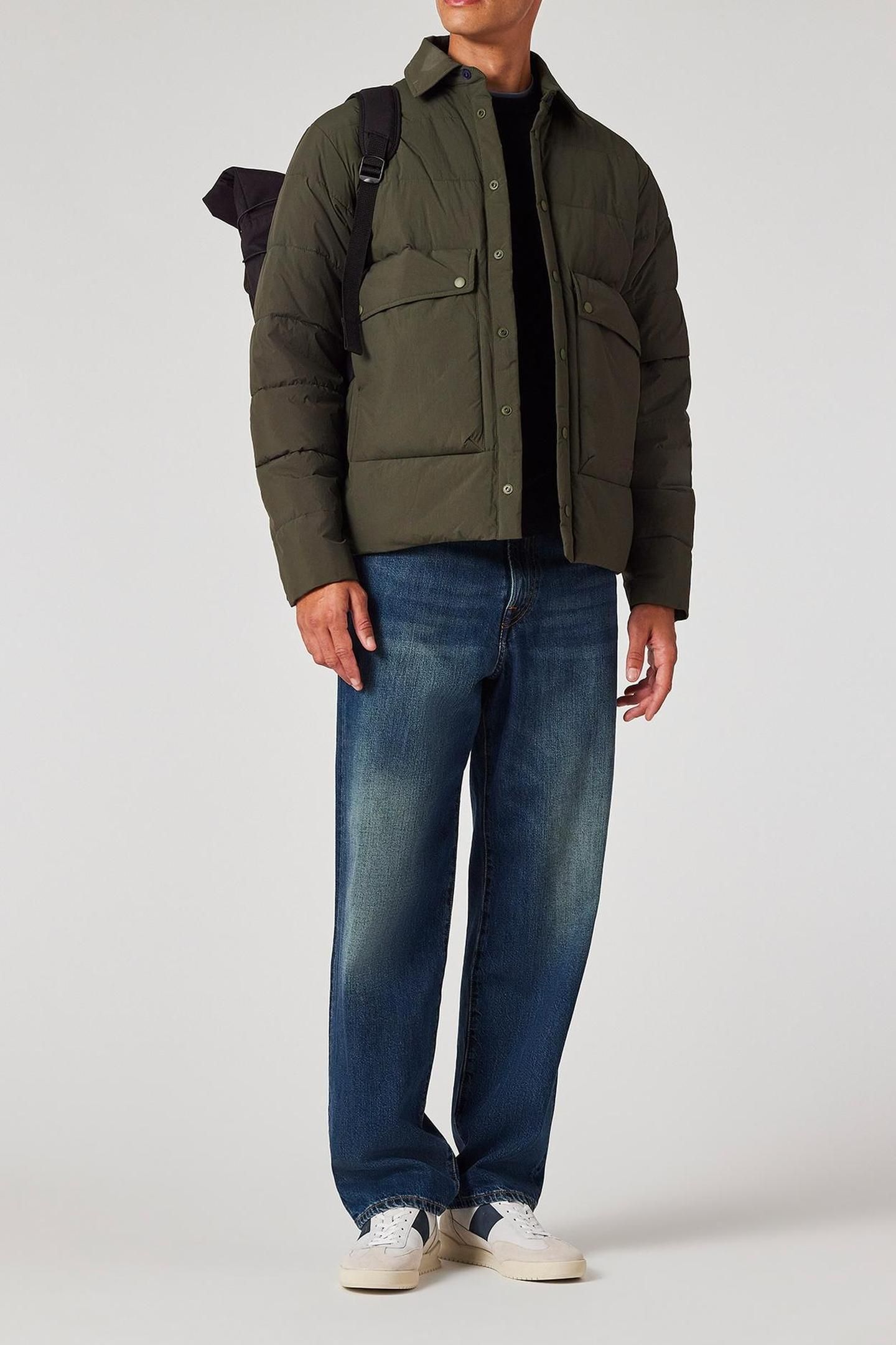 MENS FIBRE DOWN JACKET VERY DARK GREEN 3