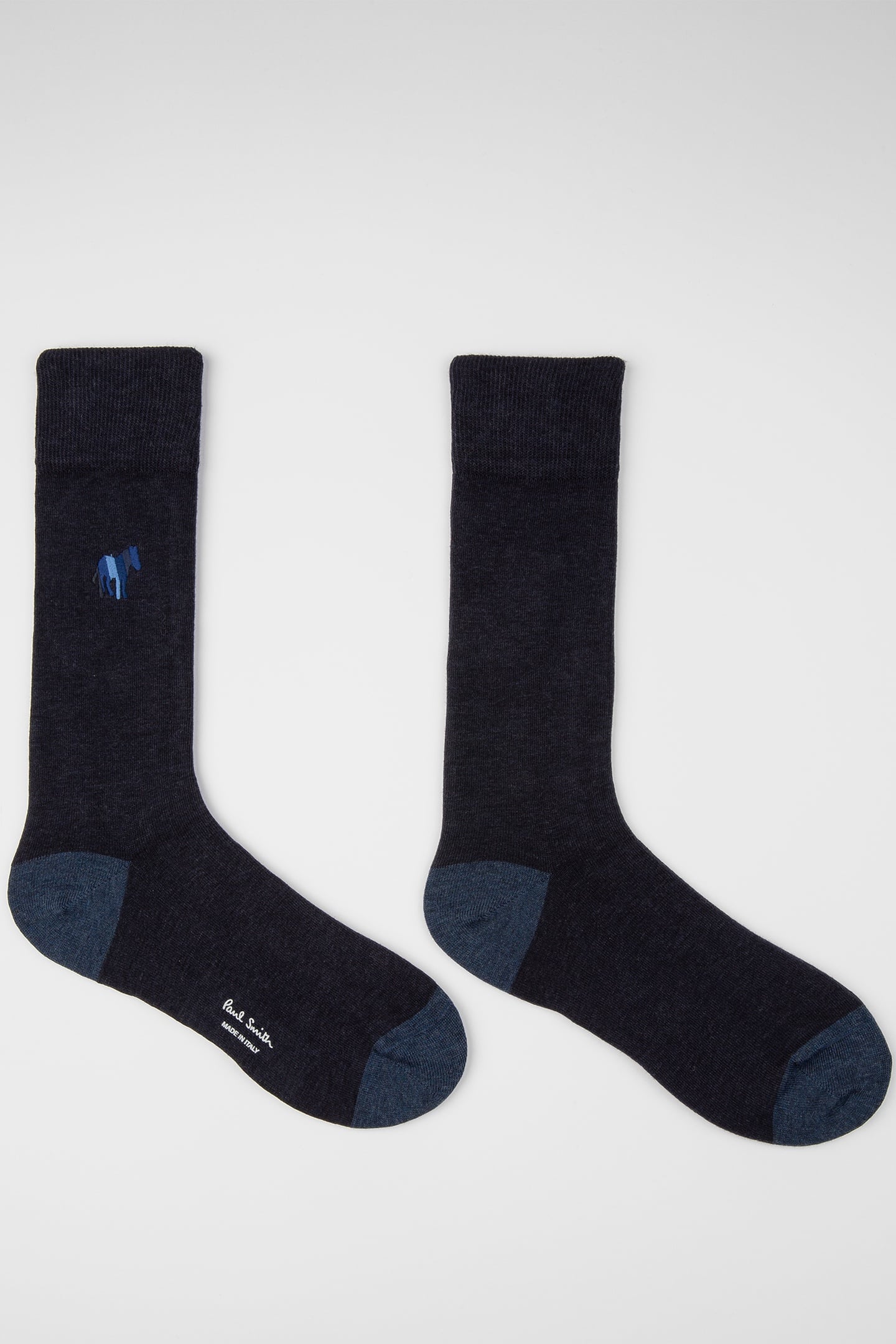 MEN SOCK INDIGO ZEBRA EMB NAVY 2