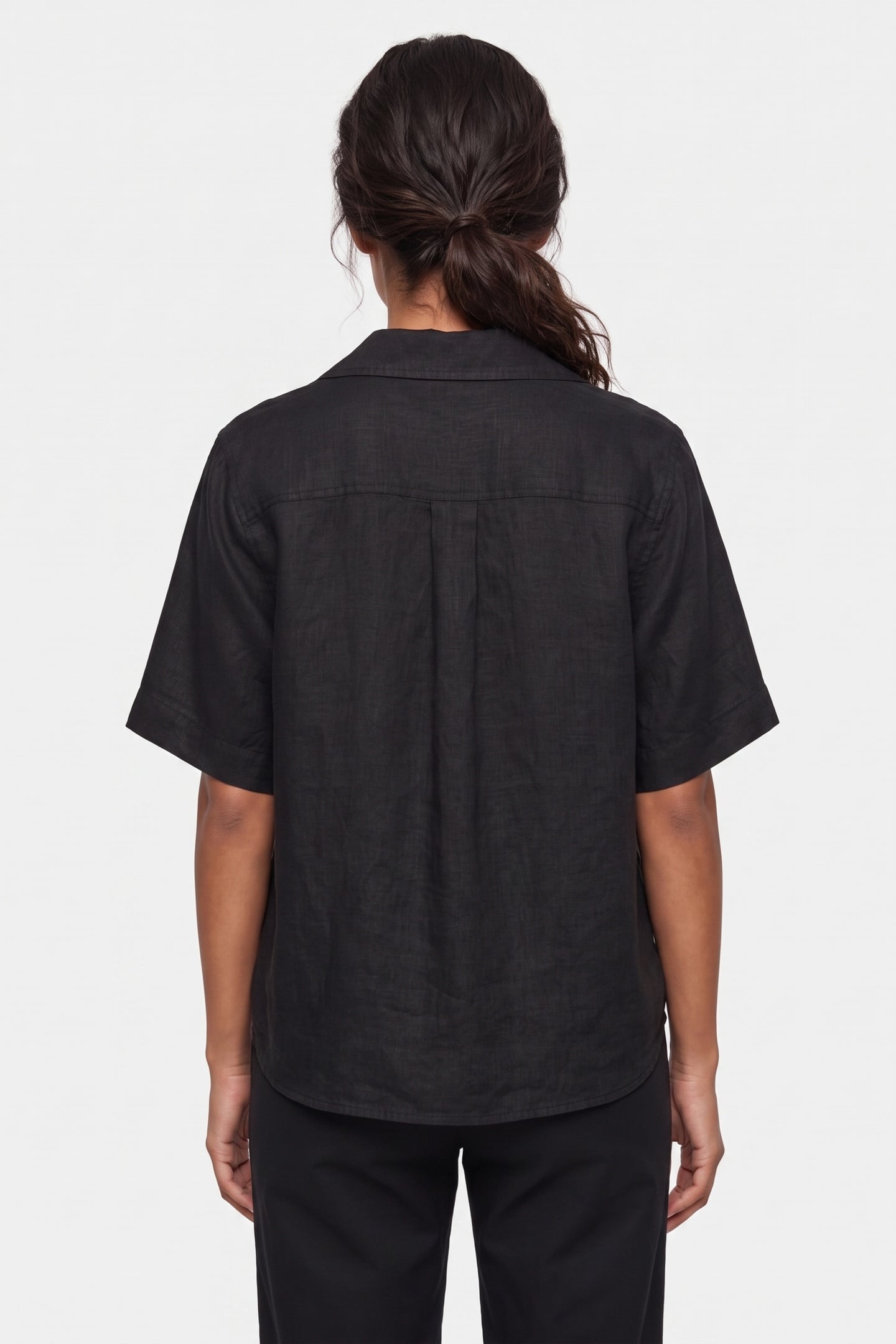 LEONEN RESORT LINEN SHIRT BLACK 2