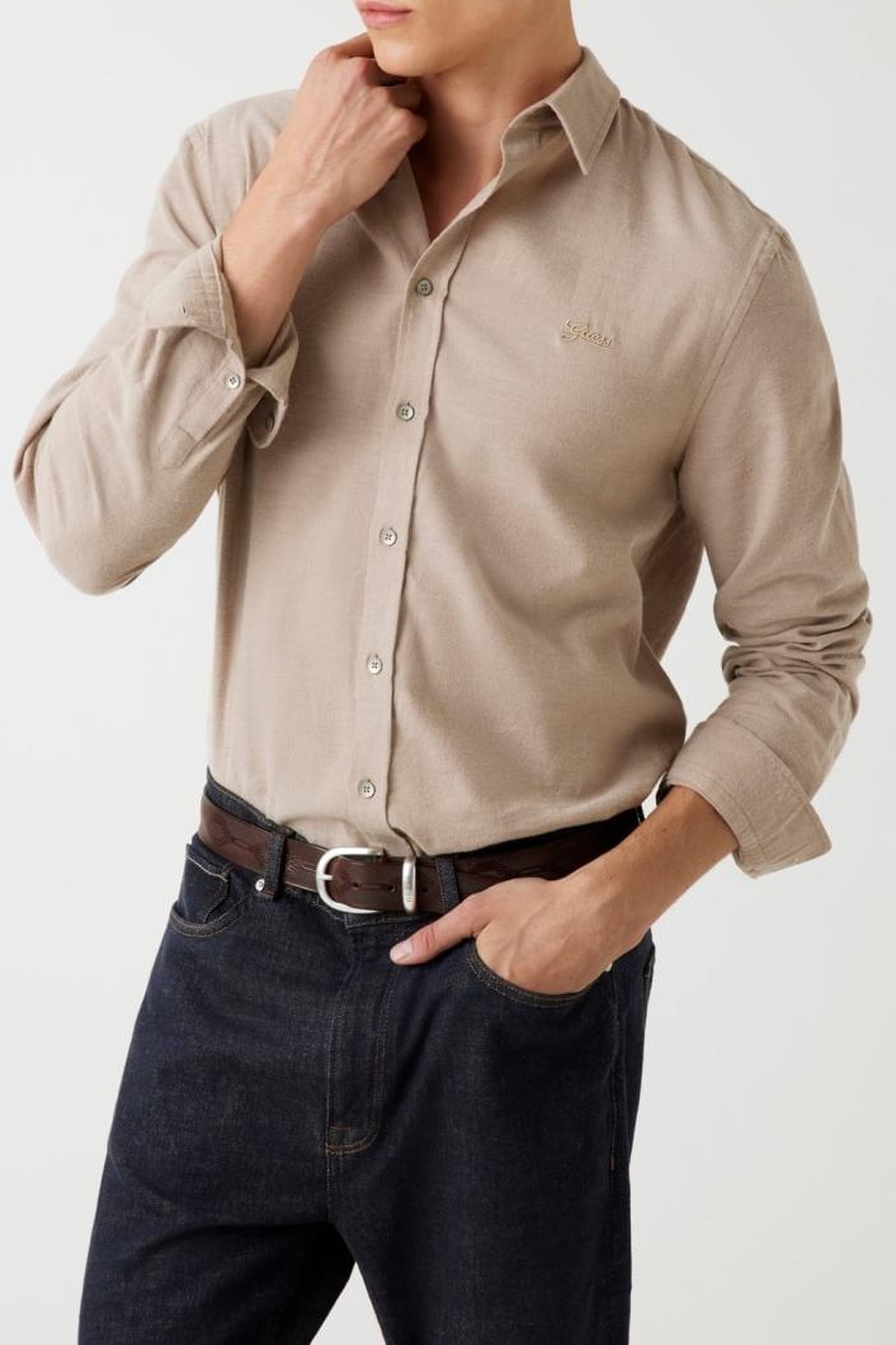 LS FLANNEL TWILL SHI ENGLISH BROWN HEATHE 3