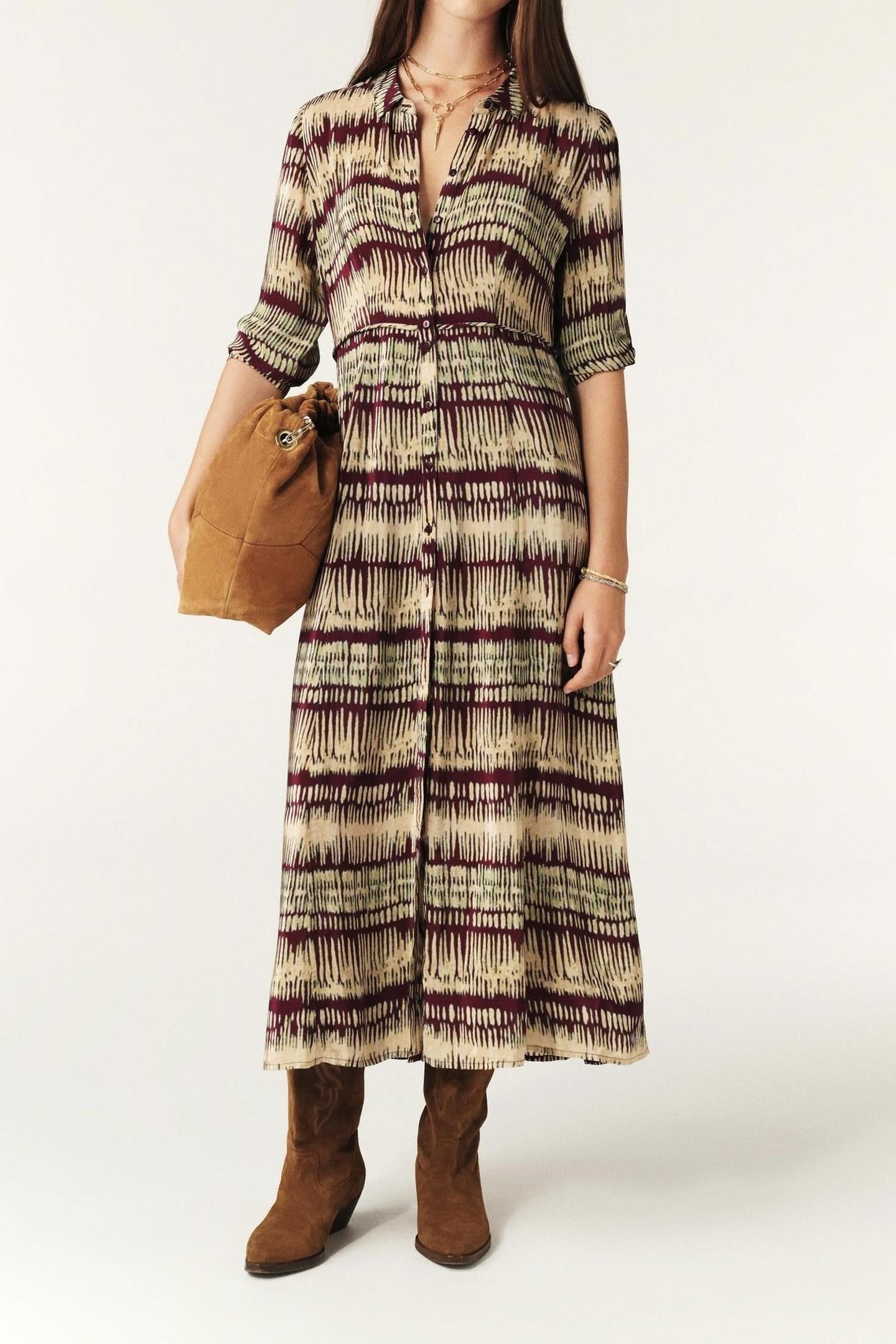MID-LENGTH DRESS BORDEAUX 1
